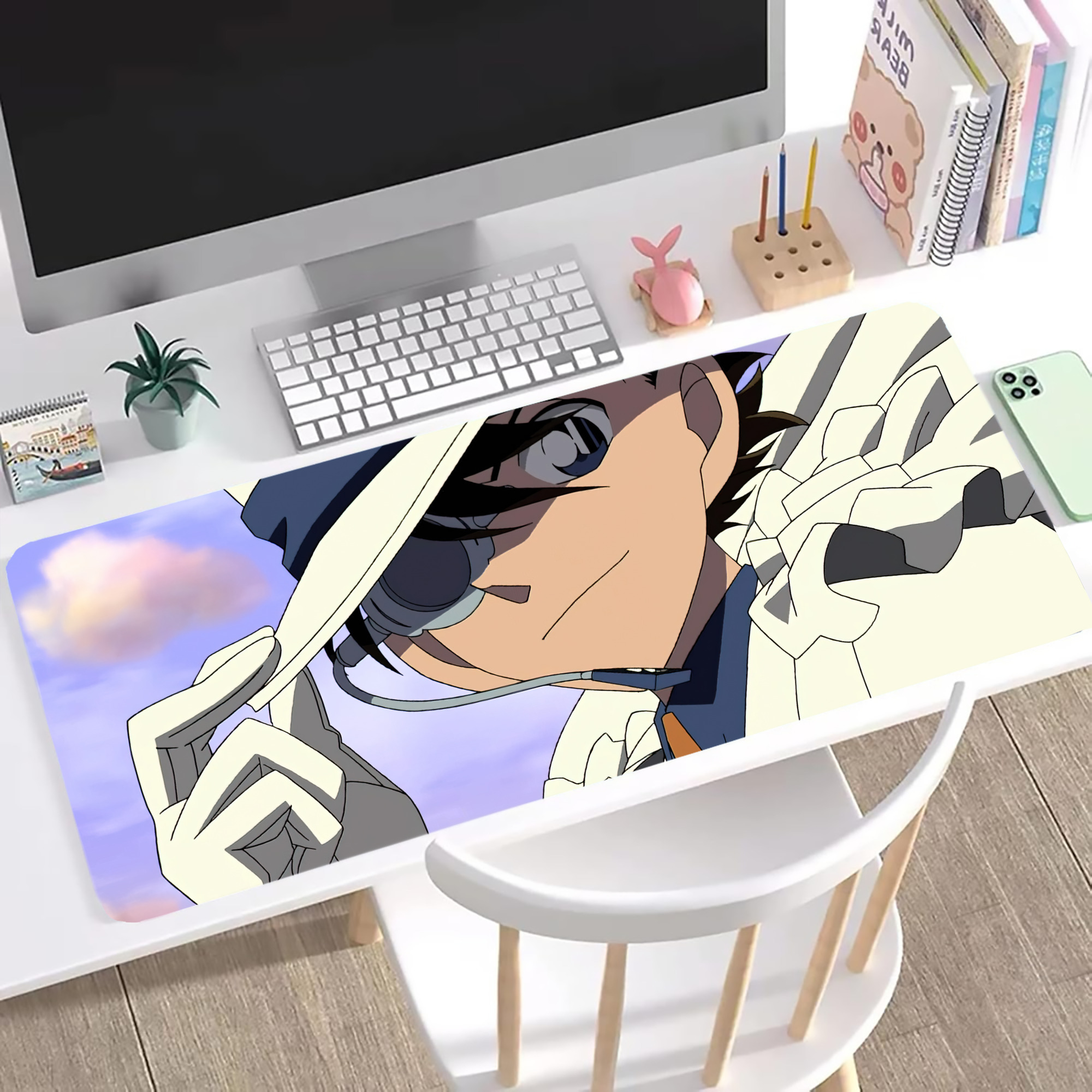 （画像用） 名探偵コナン Detective Conan ステッチ加工 大判デスクマット／滑り止めマウスパッド