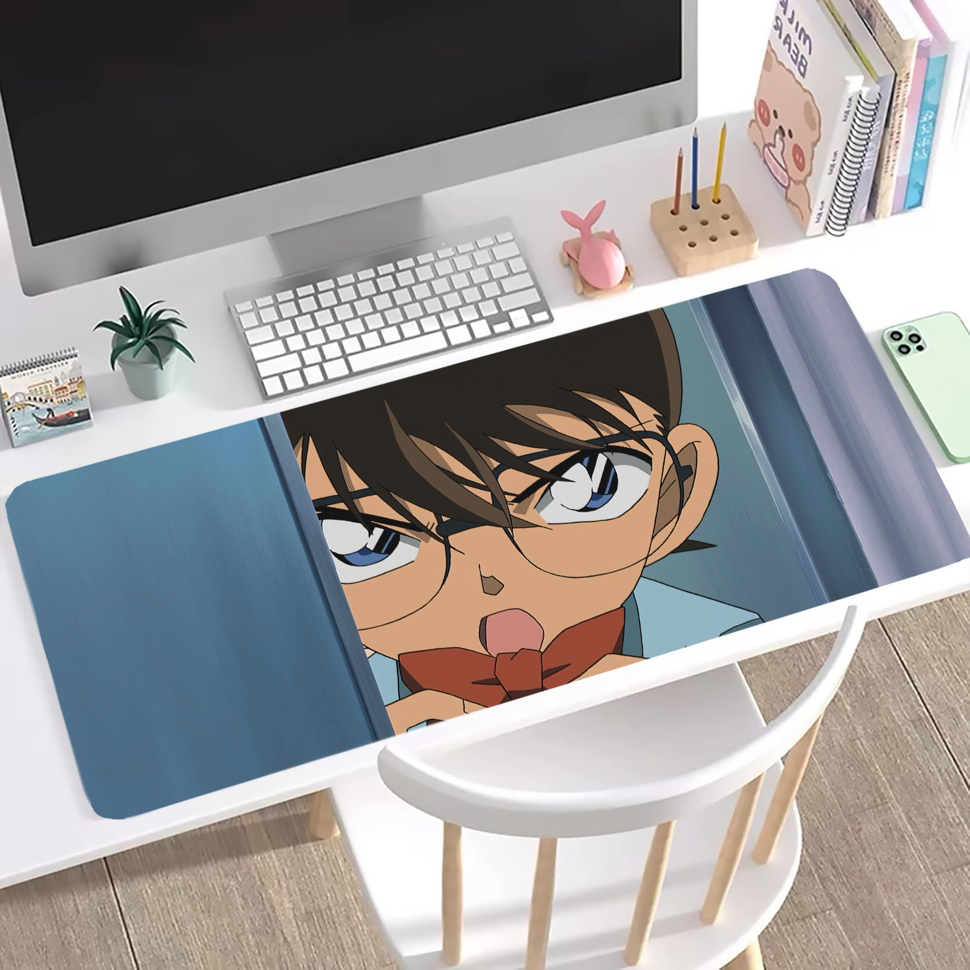 （画像用） 名探偵コナン Detective Conan ステッチ加工 大判デスクマット／滑り止めマウスパッド