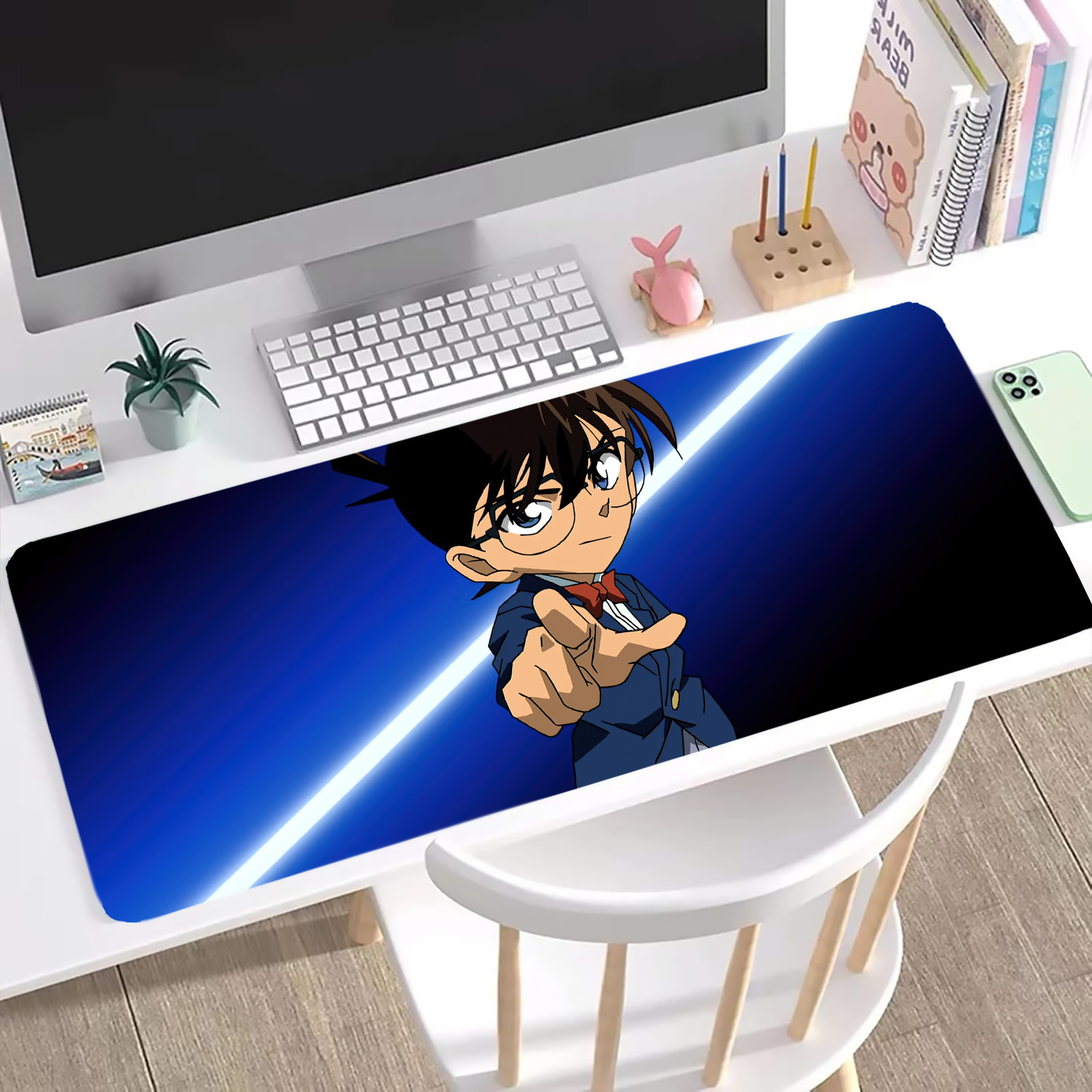 （画像用） 名探偵コナン Detective Conan ステッチ加工 大判デスクマット／滑り止めマウスパッド