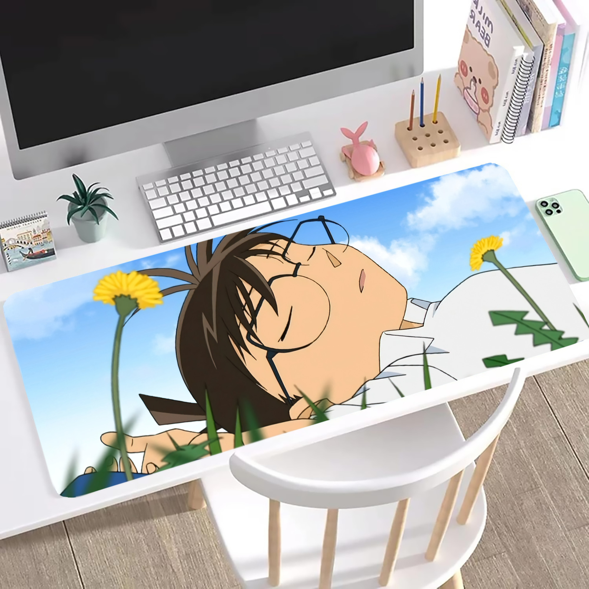 （画像用） 名探偵コナン Detective Conan ステッチ加工 大判デスクマット／滑り止めマウスパッド