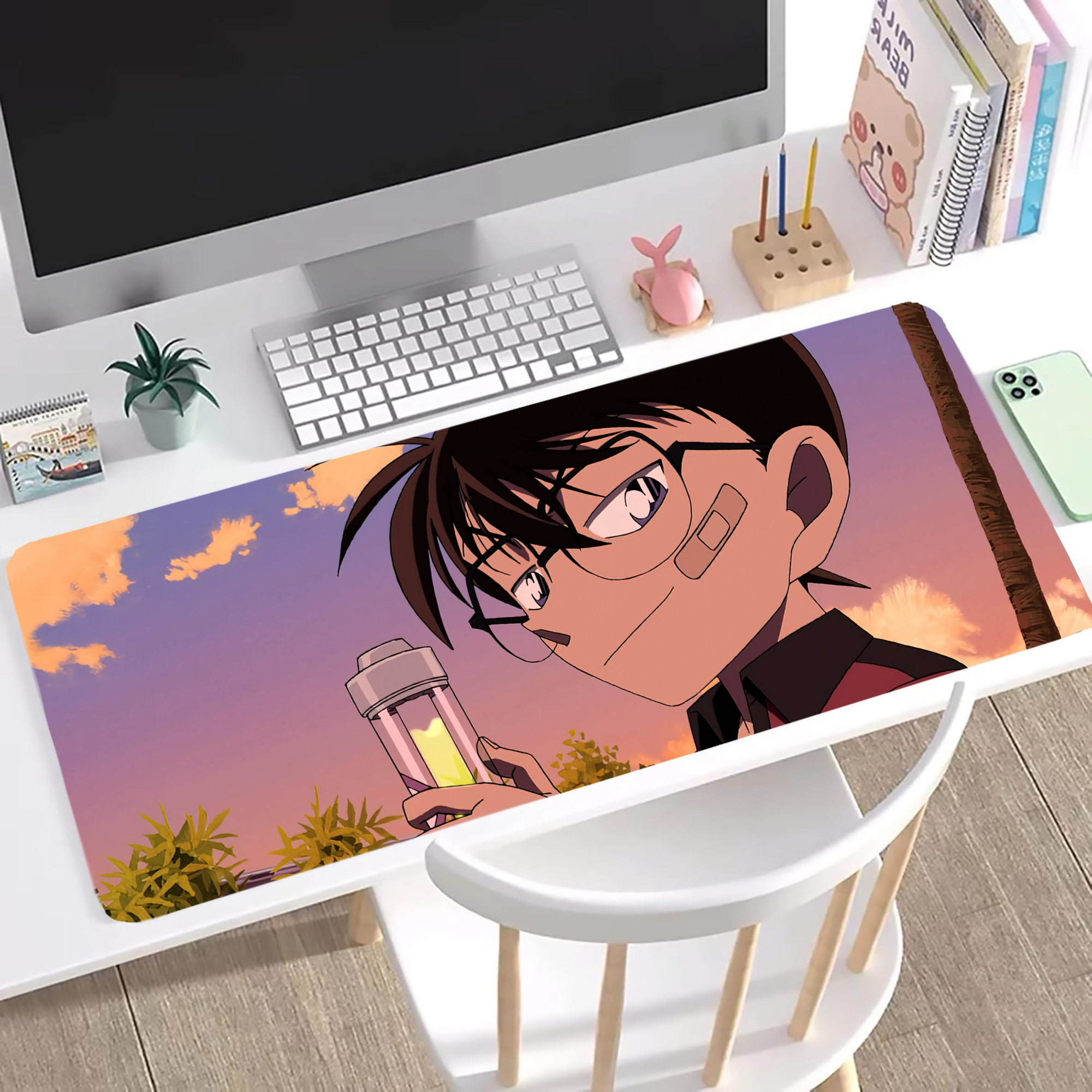 （画像用） 名探偵コナン Detective Conan ステッチ加工 大判デスクマット／滑り止めマウスパッド