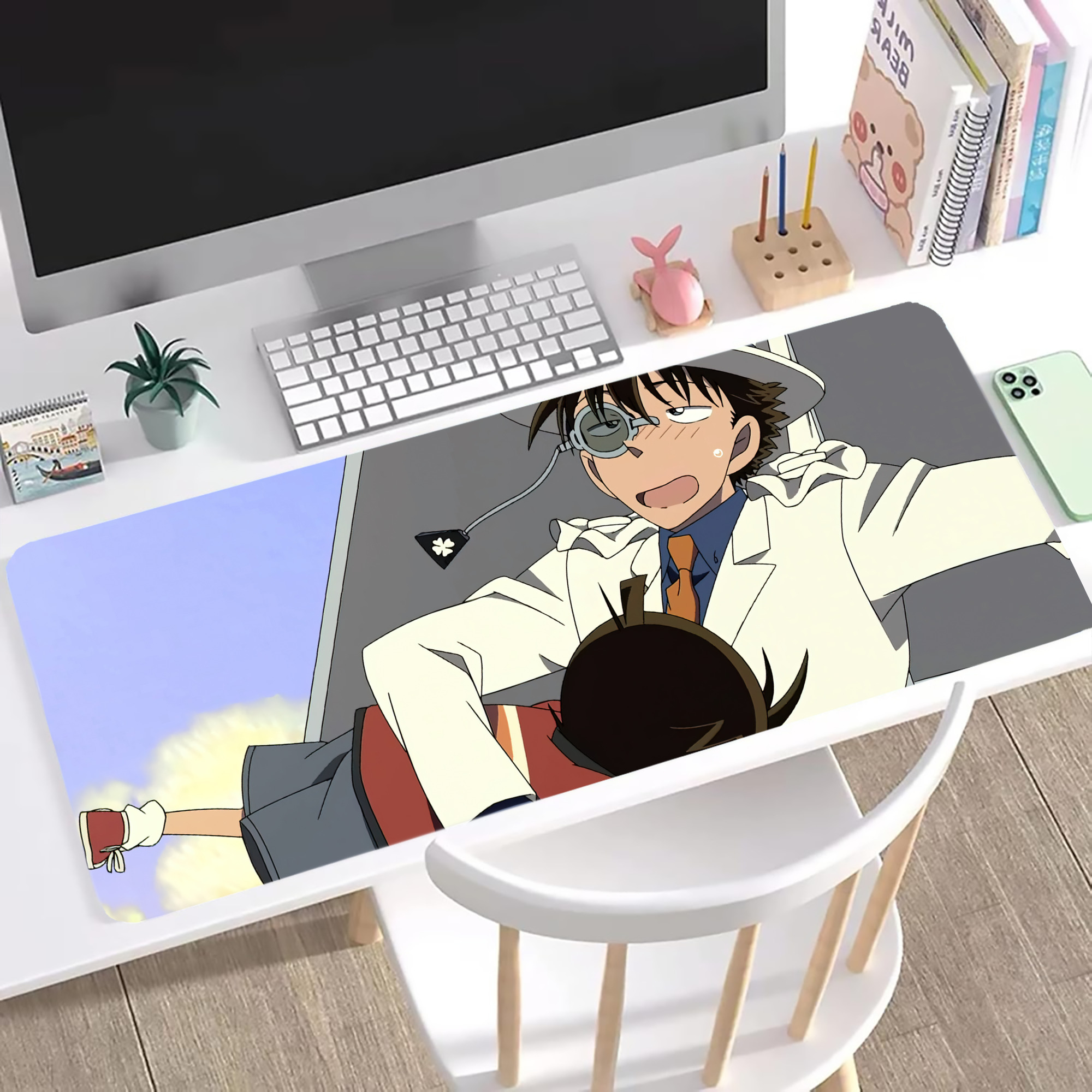 （画像用） 名探偵コナン Detective Conan ステッチ加工 大判デスクマット／滑り止めマウスパッド