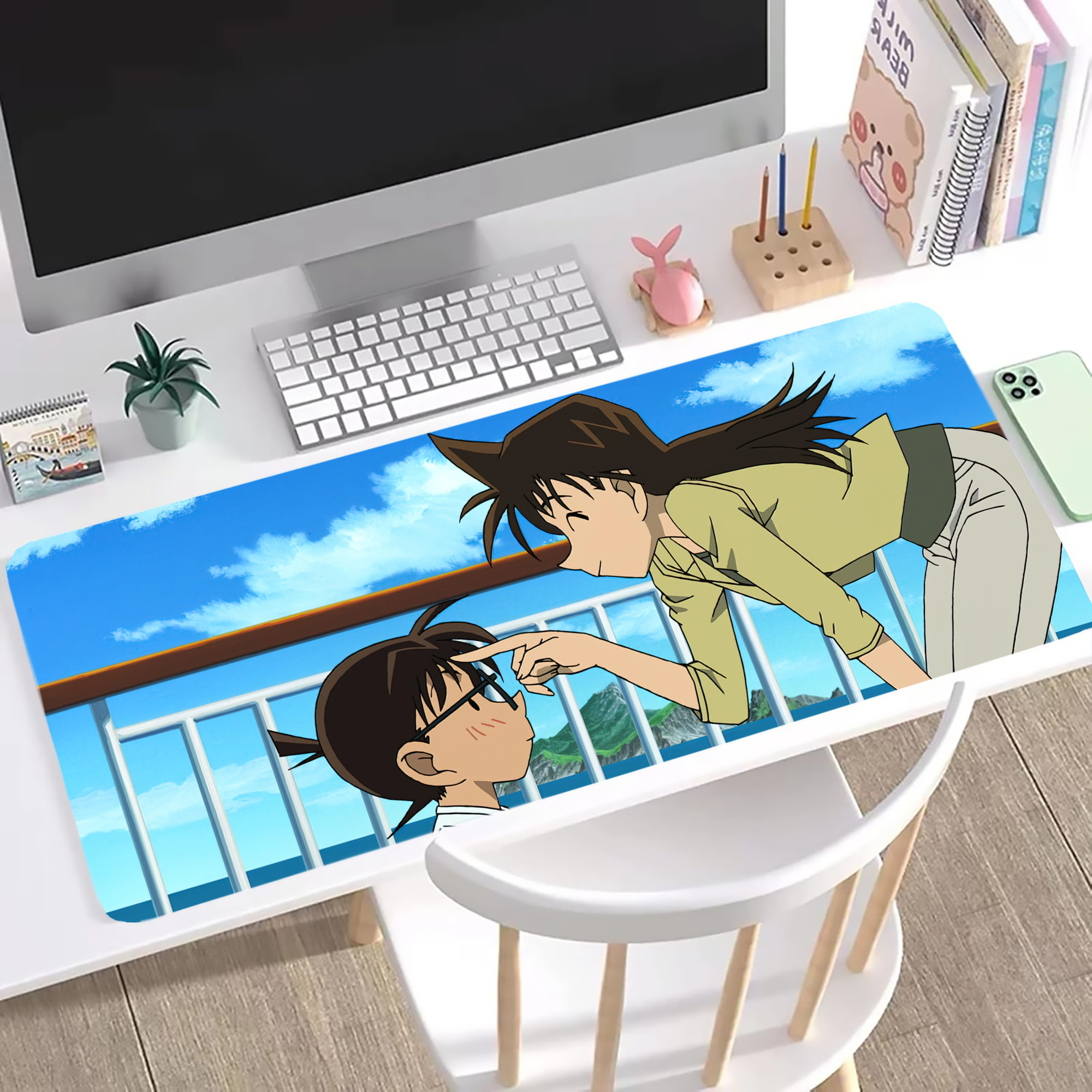 （画像用） 名探偵コナン Detective Conan ステッチ加工 大判デスクマット／滑り止めマウスパッド