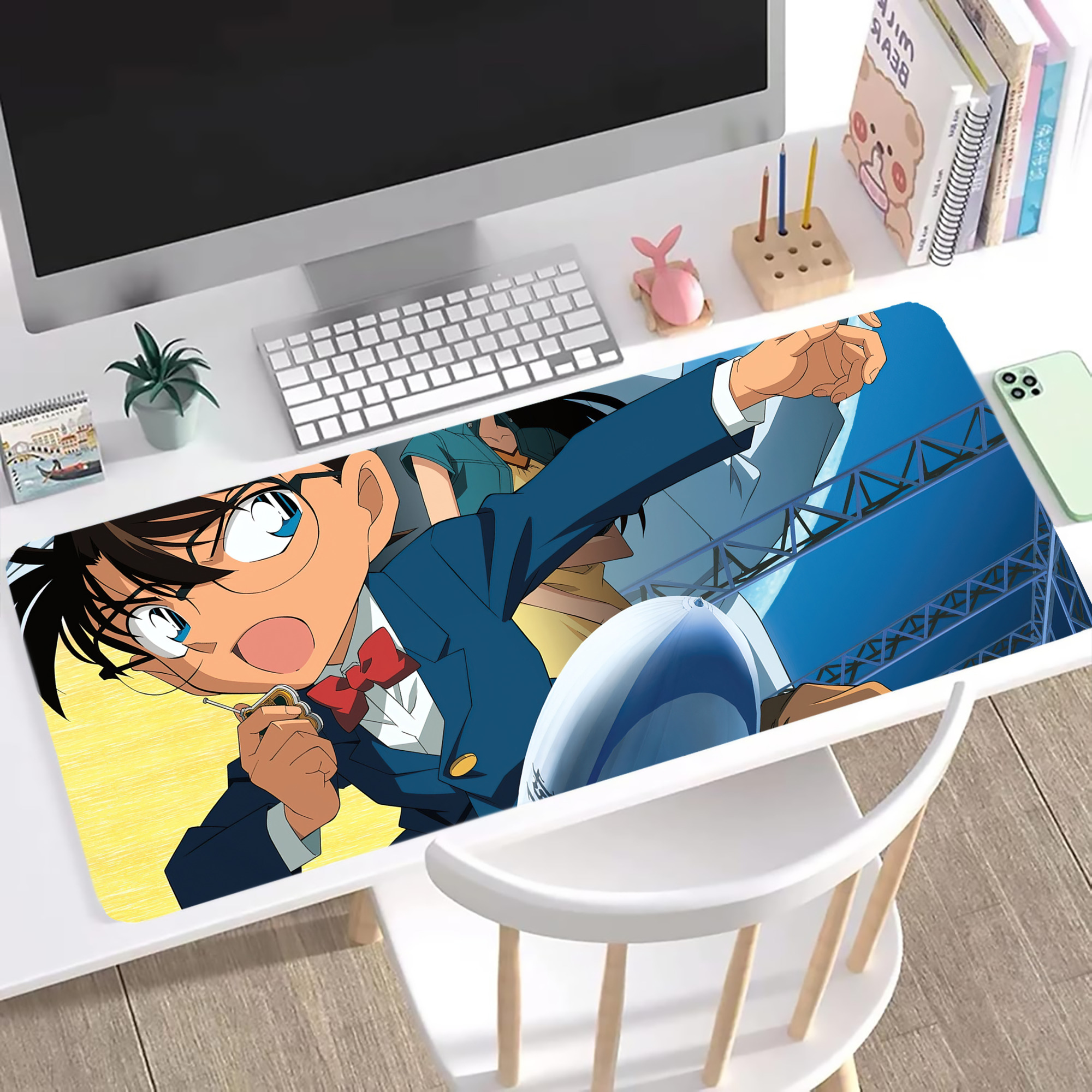 （画像用） 名探偵コナン Detective Conan ステッチ加工 大判デスクマット／滑り止めマウスパッド