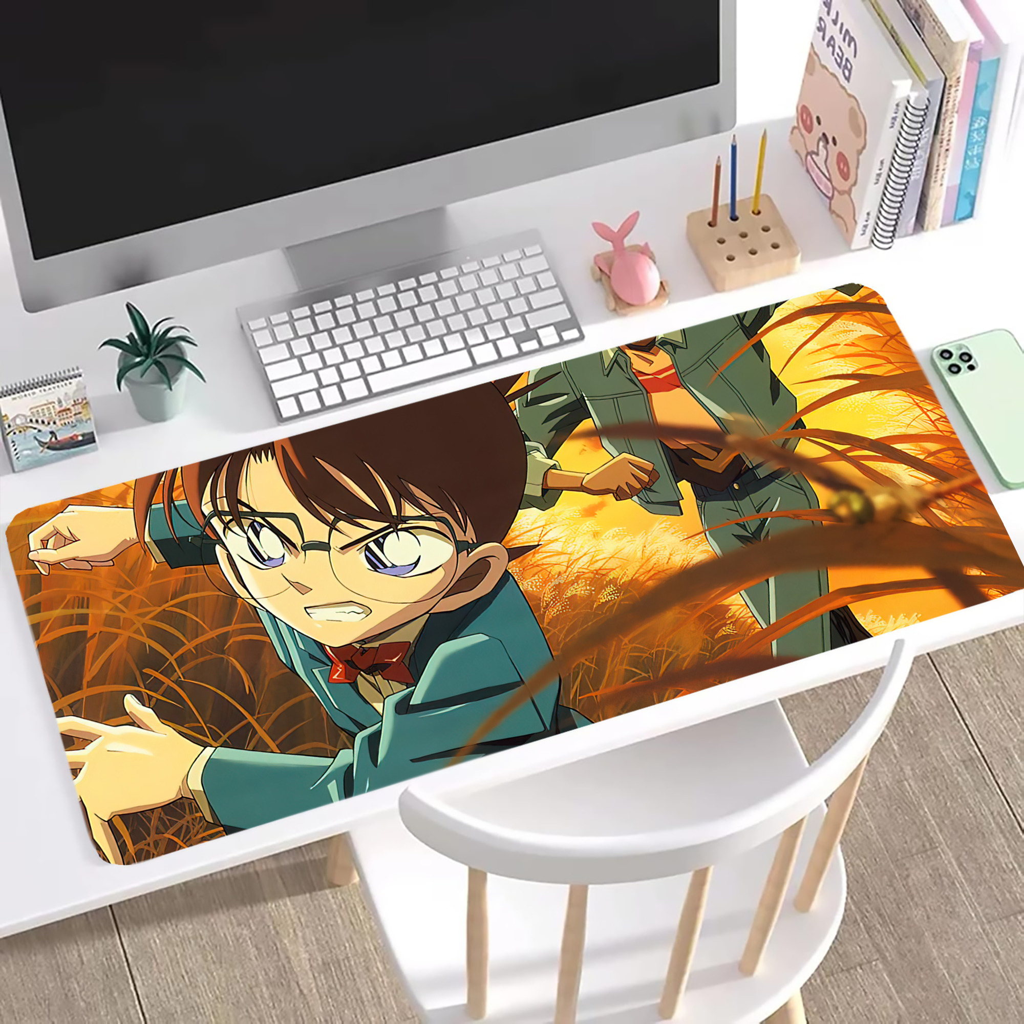 （画像用） 名探偵コナン Detective Conan ステッチ加工 大判デスクマット／滑り止めマウスパッド