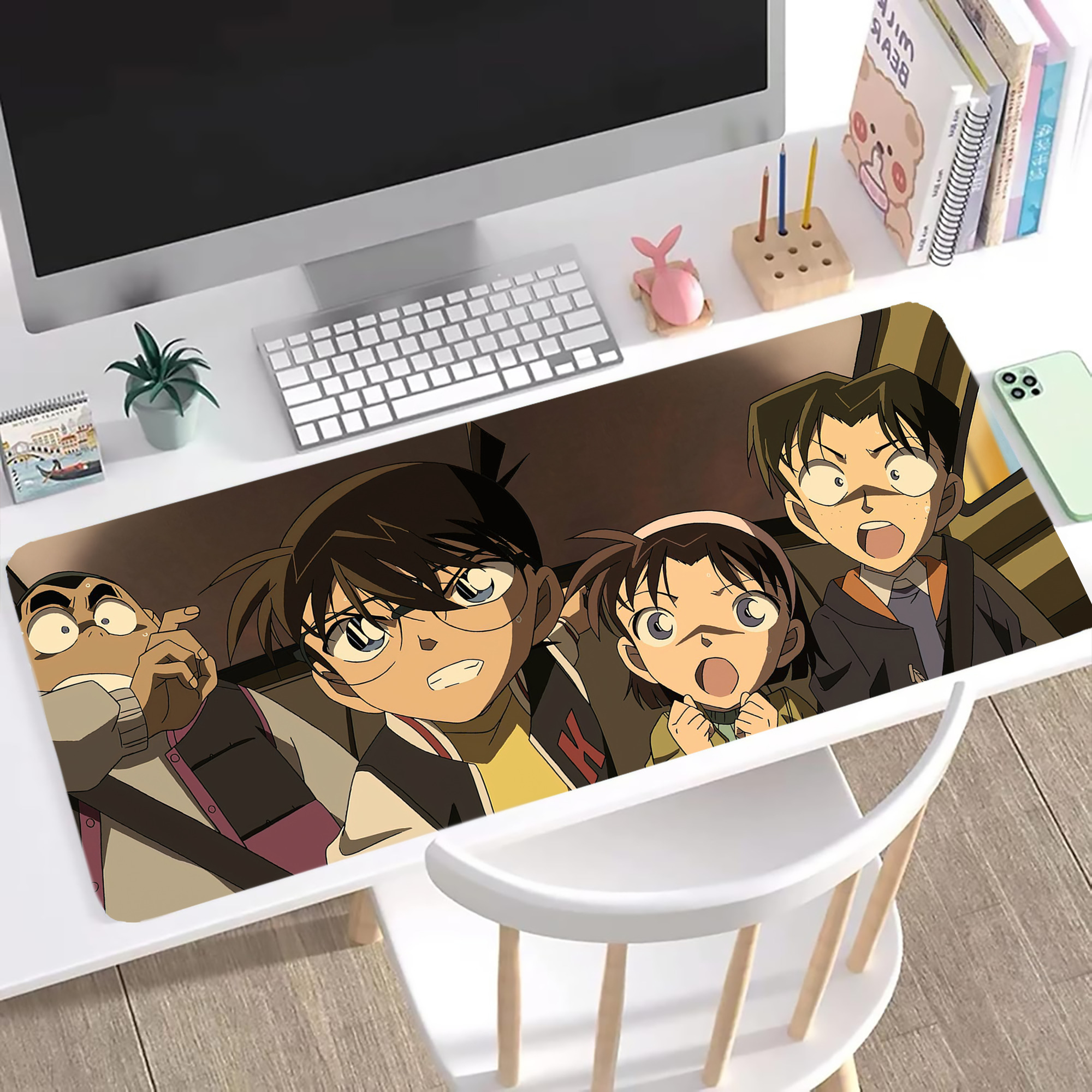 （画像用） 名探偵コナン Detective Conan ステッチ加工 大判デスクマット／滑り止めマウスパッド