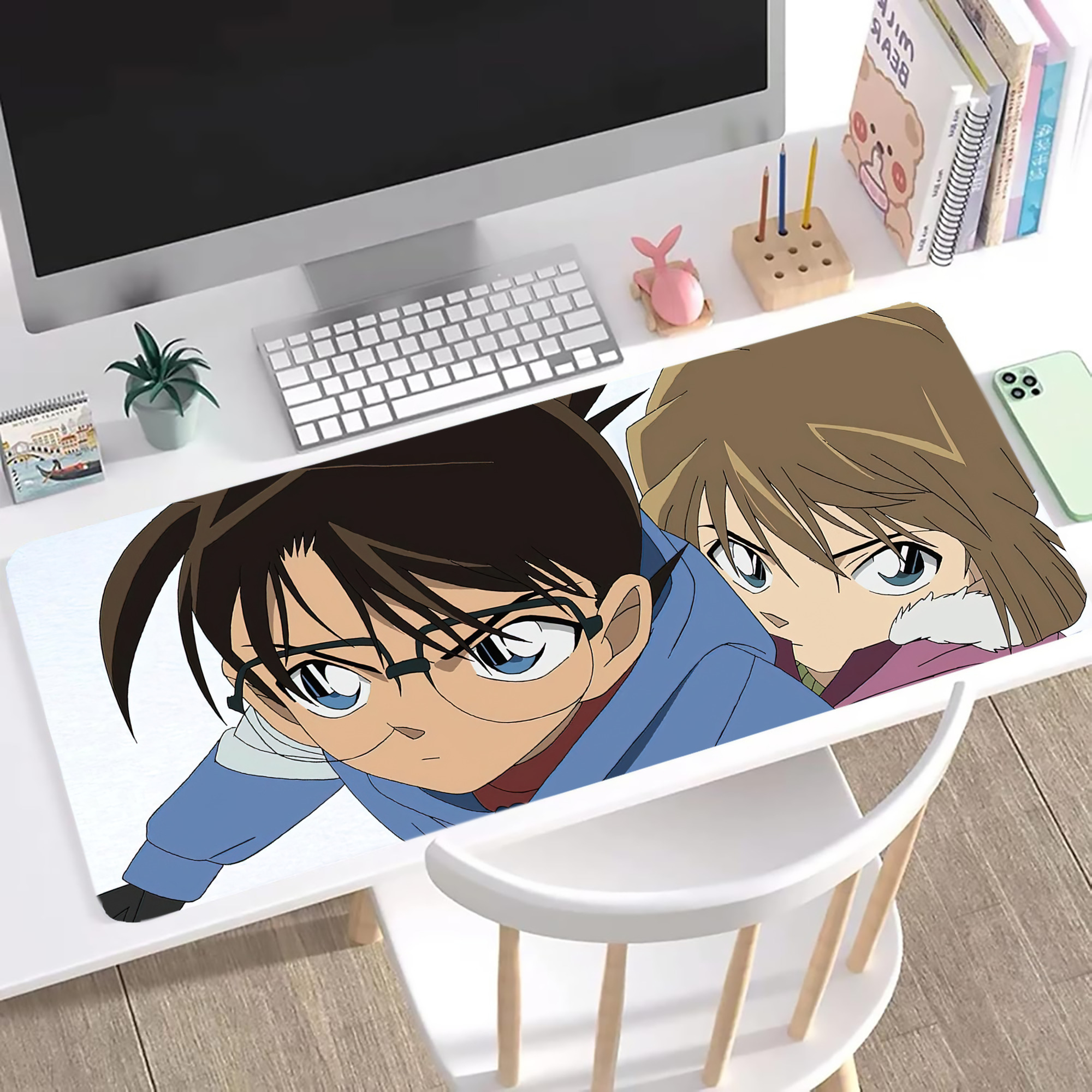 （画像用） 名探偵コナン Detective Conan ステッチ加工 大判デスクマット／滑り止めマウスパッド