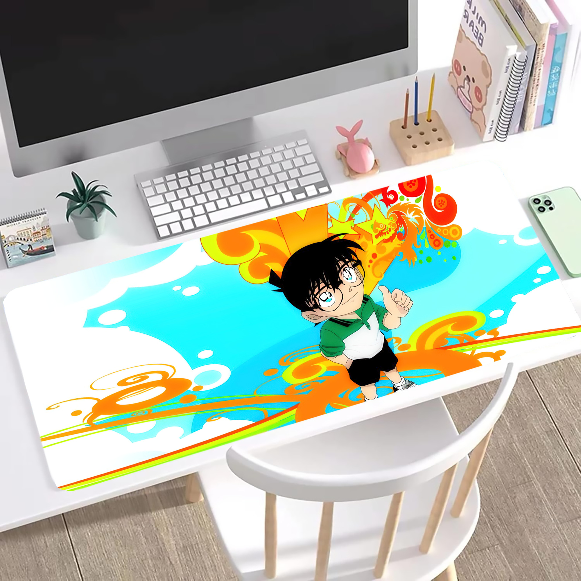 （画像用） 名探偵コナン Detective Conan ステッチ加工 大判デスクマット／滑り止めマウスパッド