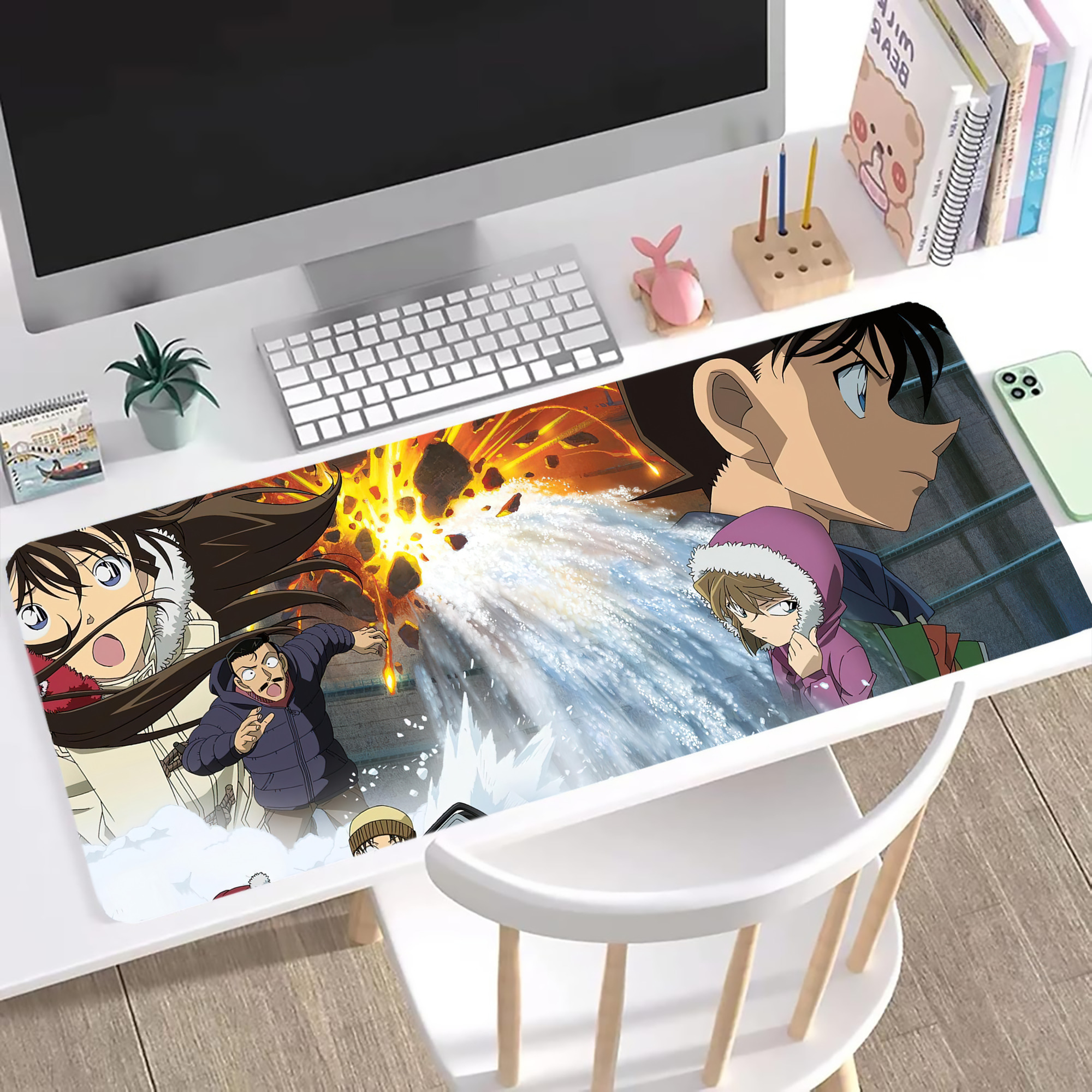 （画像用） 名探偵コナン Detective Conan ステッチ加工 大判デスクマット／滑り止めマウスパッド