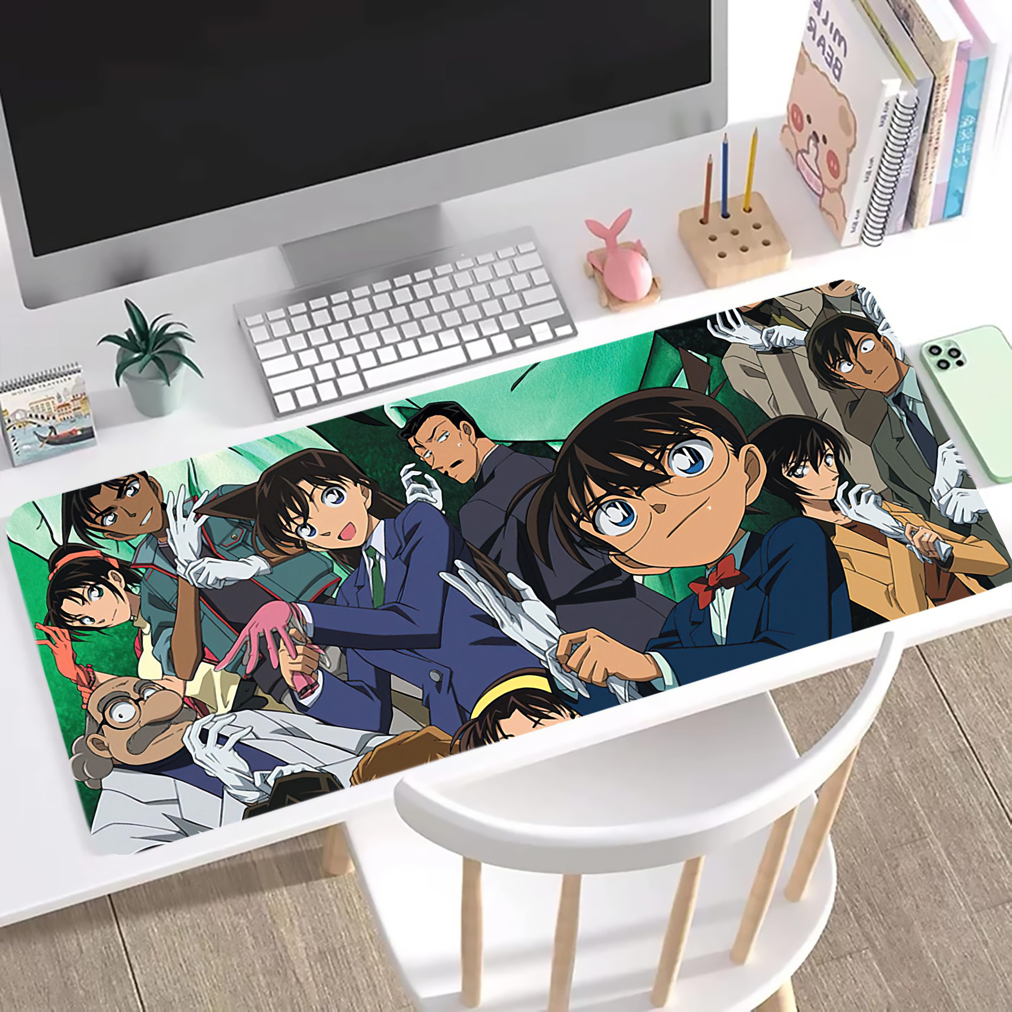 （画像用） 名探偵コナン Detective Conan ステッチ加工 大判デスクマット／滑り止めマウスパッド