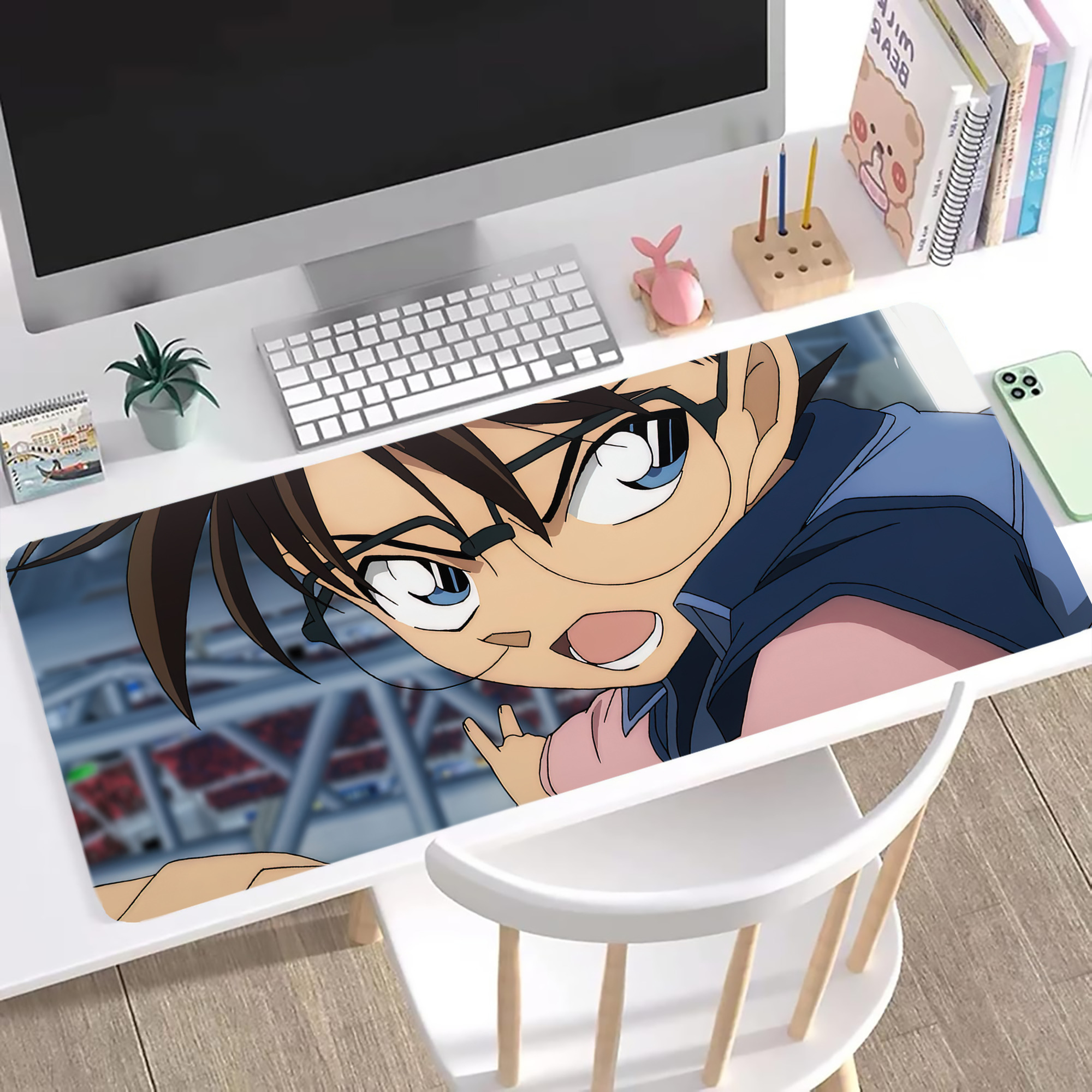 （画像用） 名探偵コナン Detective Conan ステッチ加工 大判デスクマット／滑り止めマウスパッド