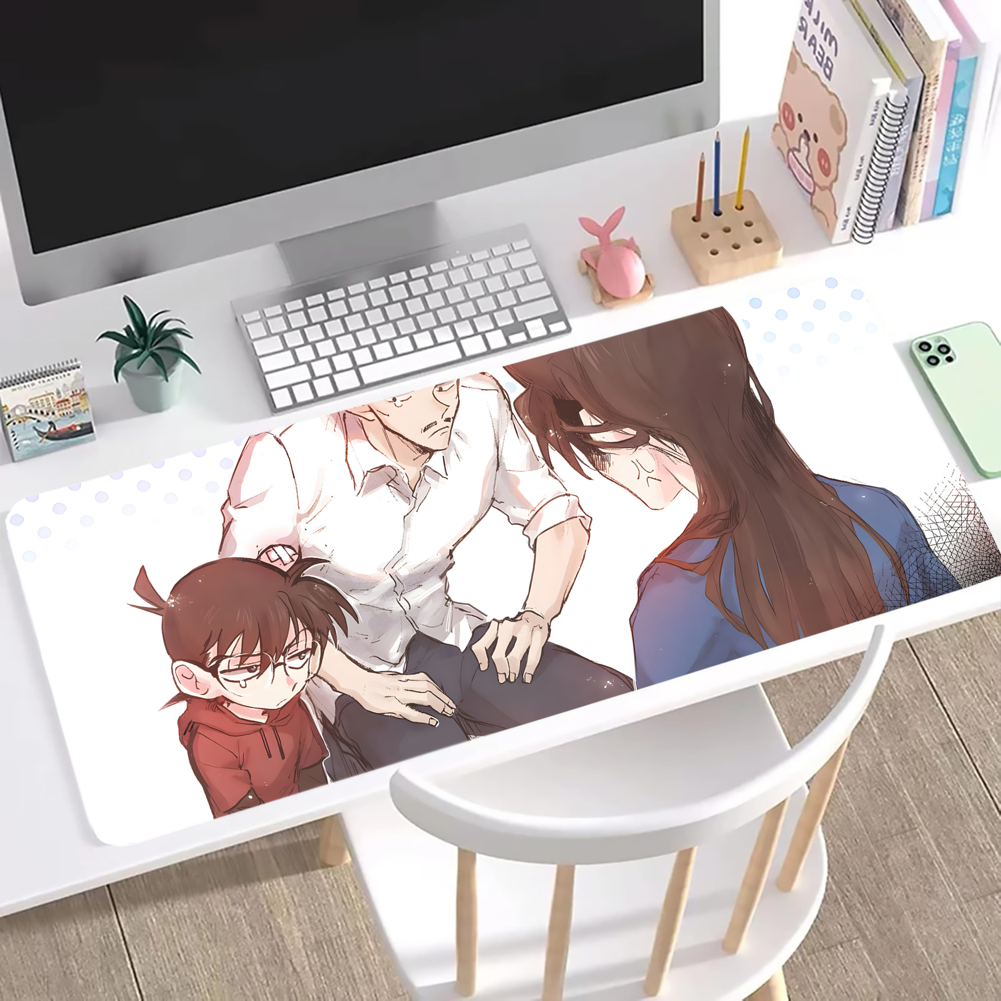 （画像用） 名探偵コナン Detective Conan ステッチ加工 大判デスクマット／滑り止めマウスパッド