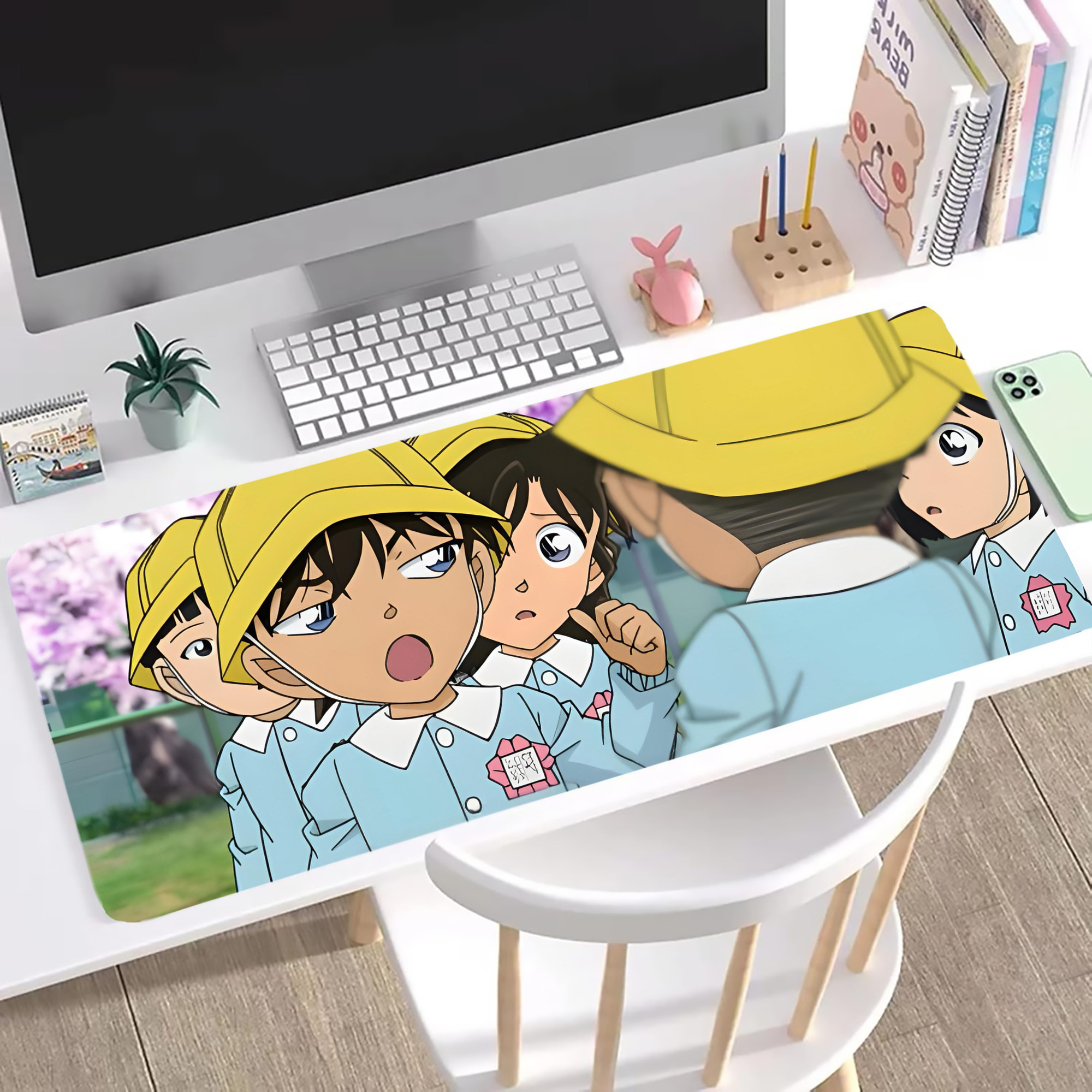 （画像用） 名探偵コナン Detective Conan ステッチ加工 大判デスクマット／滑り止めマウスパッド