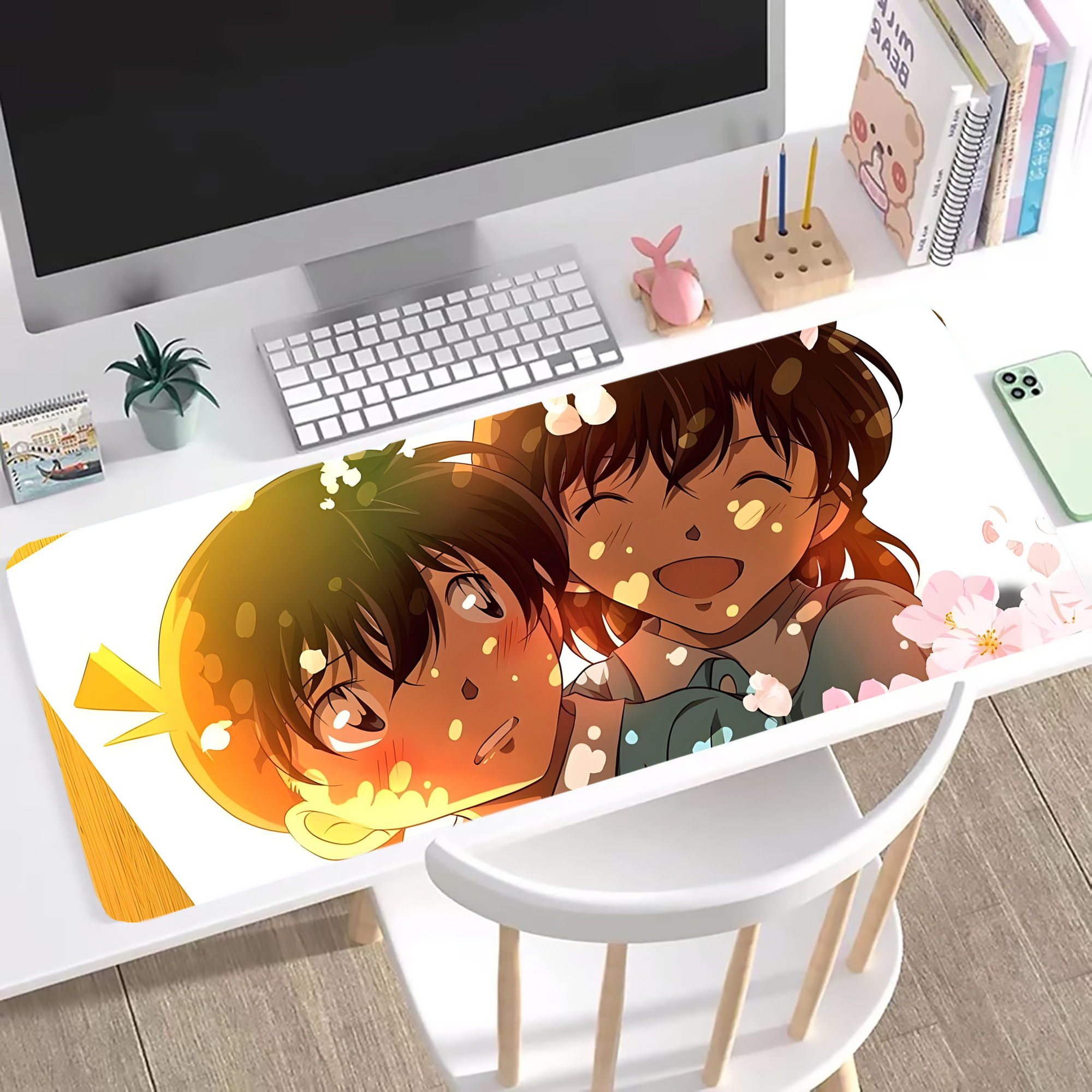 （画像用） 名探偵コナン Detective Conan ステッチ加工 大判デスクマット／滑り止めマウスパッド