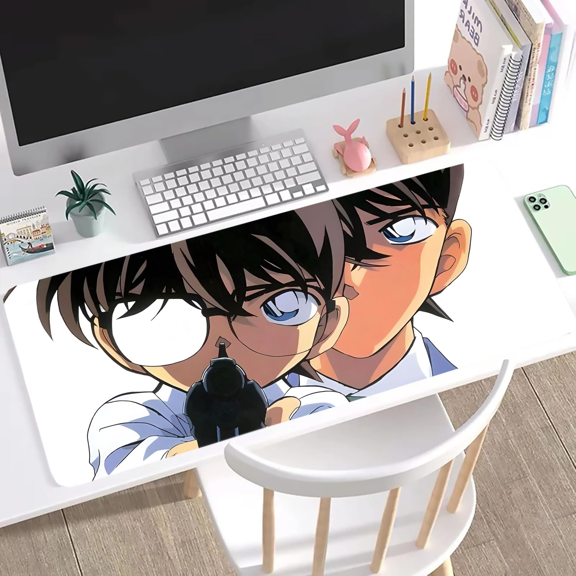 （画像用） 名探偵コナン Detective Conan ステッチ加工 大判デスクマット／滑り止めマウスパッド