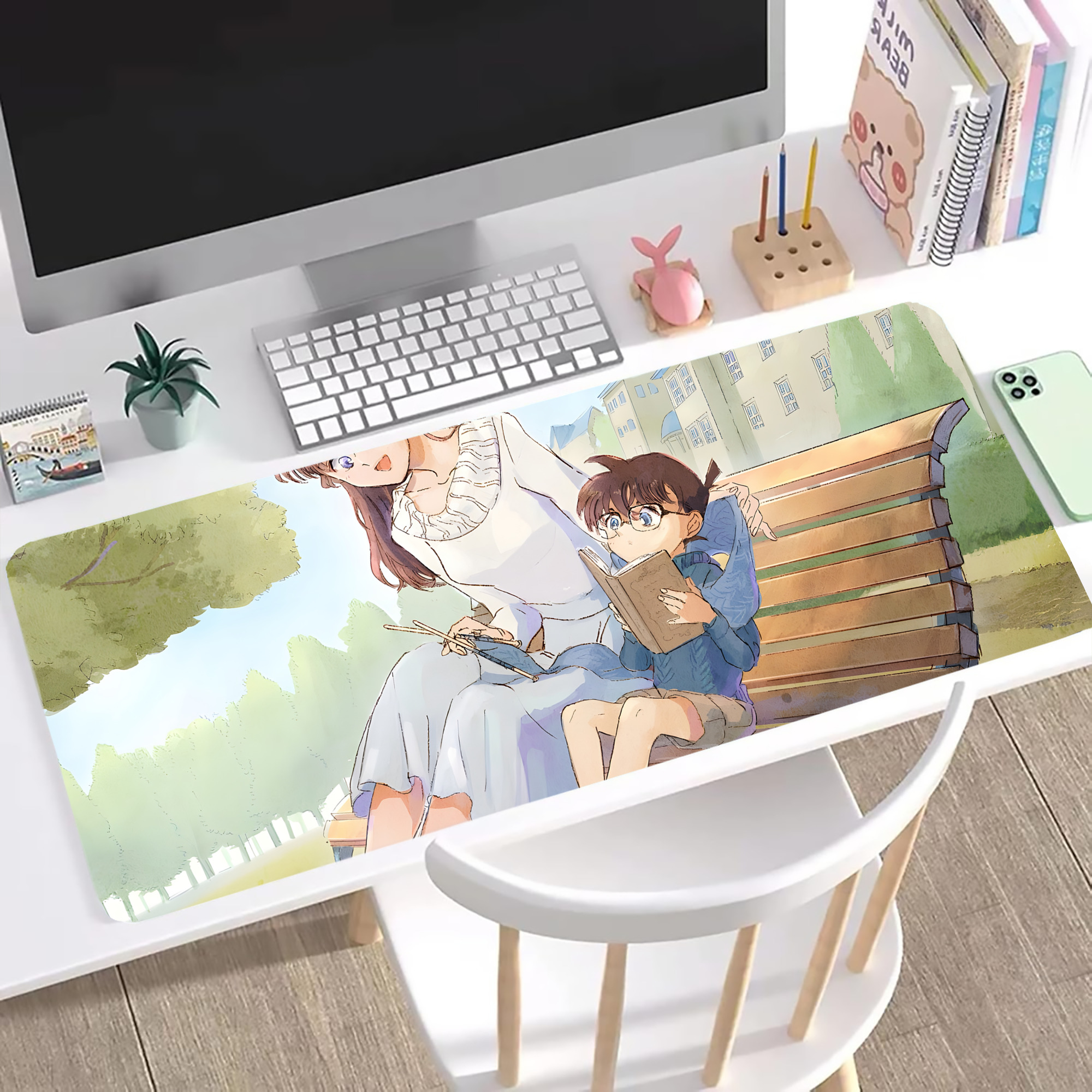 （画像用） 名探偵コナン Detective Conan ステッチ加工 大判デスクマット／滑り止めマウスパッド