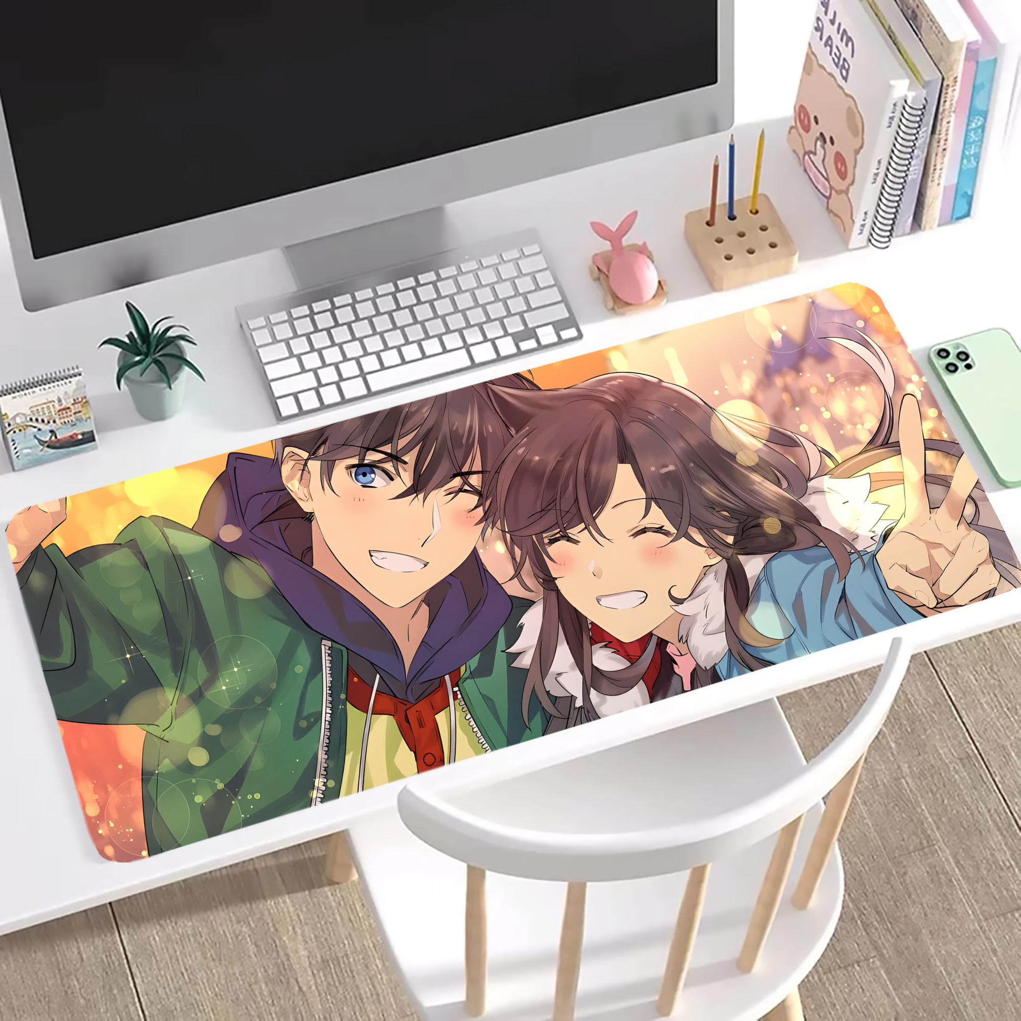 （画像用） 名探偵コナン Detective Conan ステッチ加工 大判デスクマット／滑り止めマウスパッド