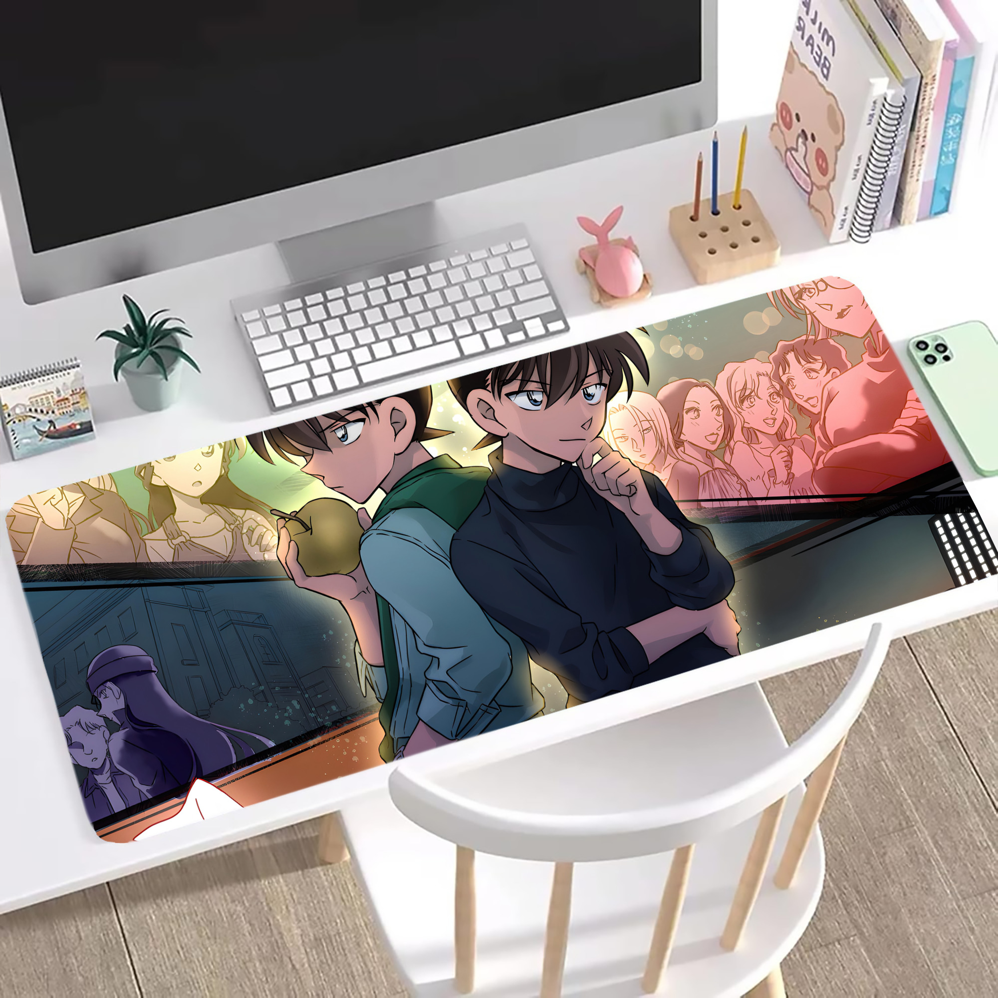 （画像用） 名探偵コナン Detective Conan ステッチ加工 大判デスクマット／滑り止めマウスパッド
