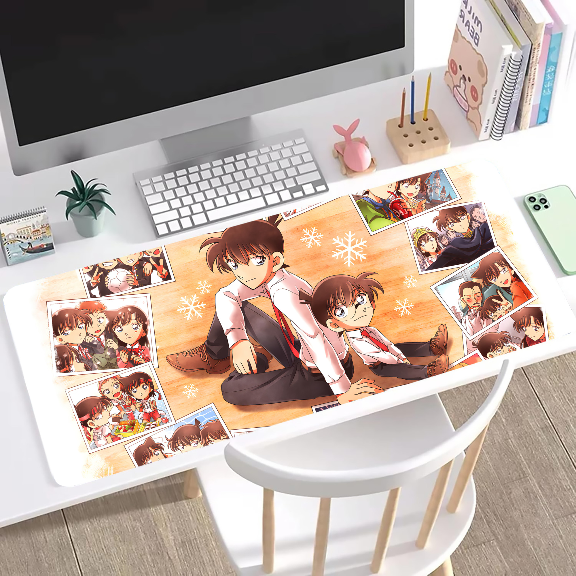 （画像用） 名探偵コナン Detective Conan ステッチ加工 大判デスクマット／滑り止めマウスパッド