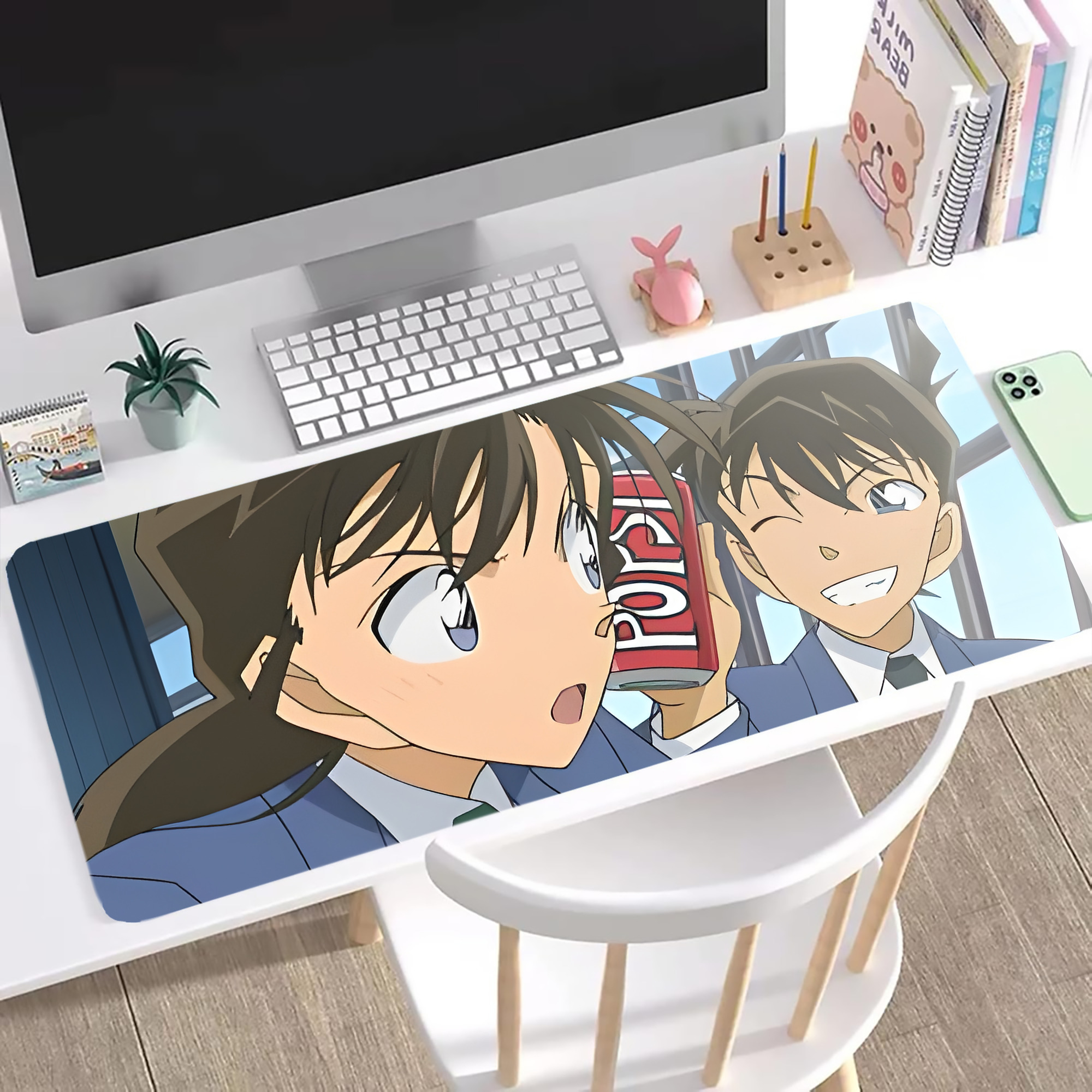 （画像用） 名探偵コナン Detective Conan ステッチ加工 大判デスクマット／滑り止めマウスパッド