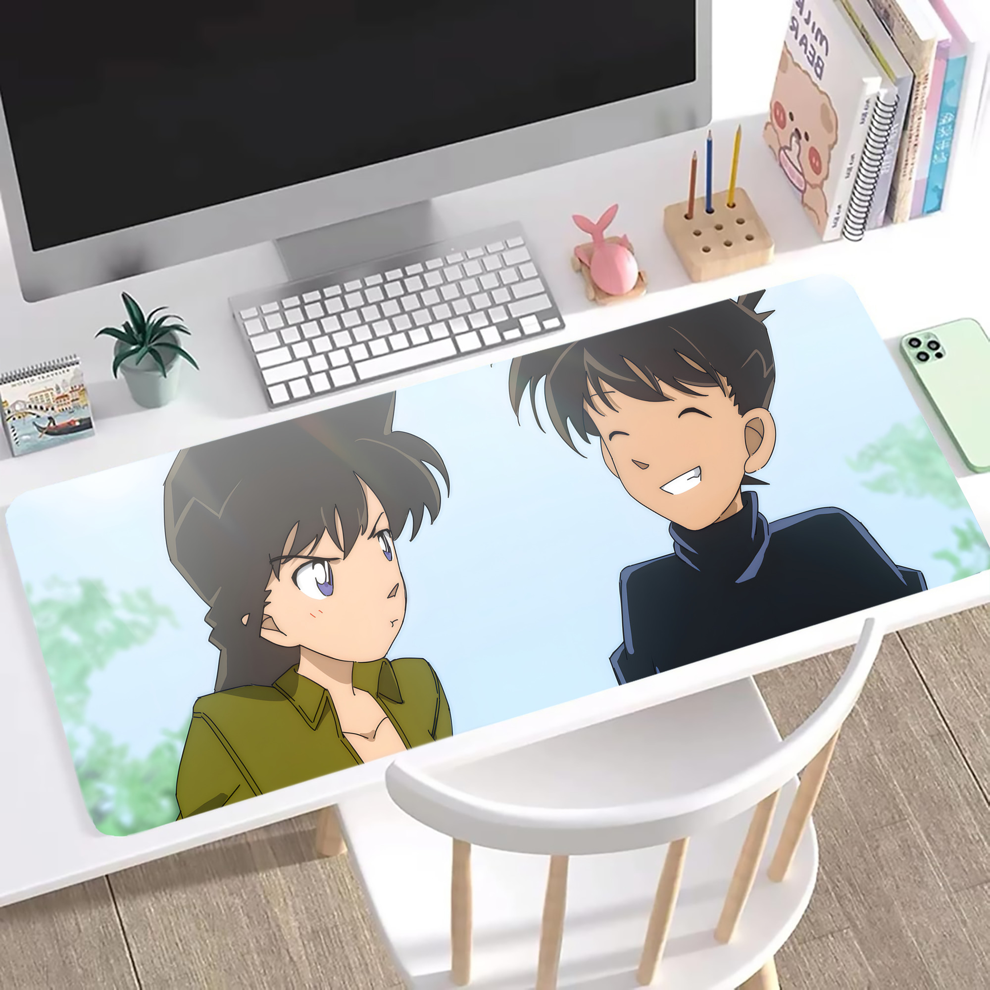 （画像用） 名探偵コナン Detective Conan ステッチ加工 大判デスクマット／滑り止めマウスパッド