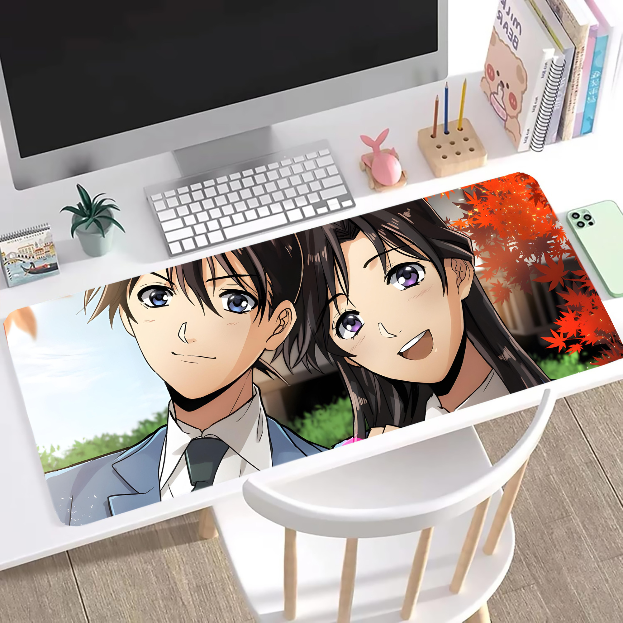 （画像用） 名探偵コナン Detective Conan ステッチ加工 大判デスクマット／滑り止めマウスパッド