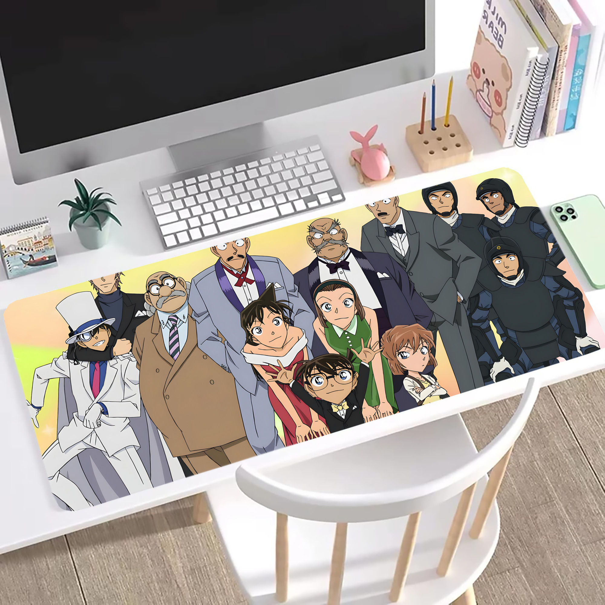 （画像用） 名探偵コナン Detective Conan ステッチ加工 大判デスクマット／滑り止めマウスパッド