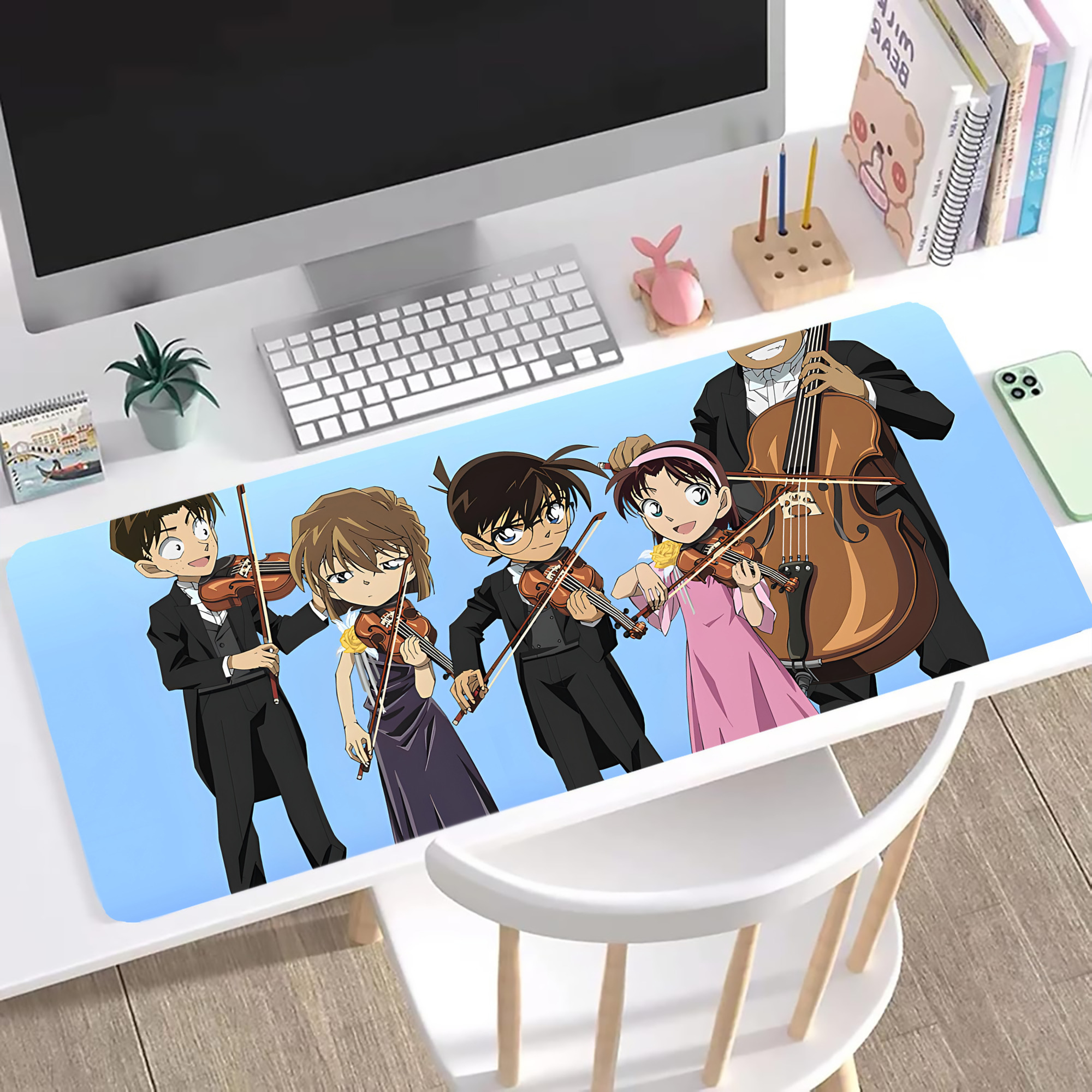 （画像用） 名探偵コナン Detective Conan ステッチ加工 大判デスクマット／滑り止めマウスパッド