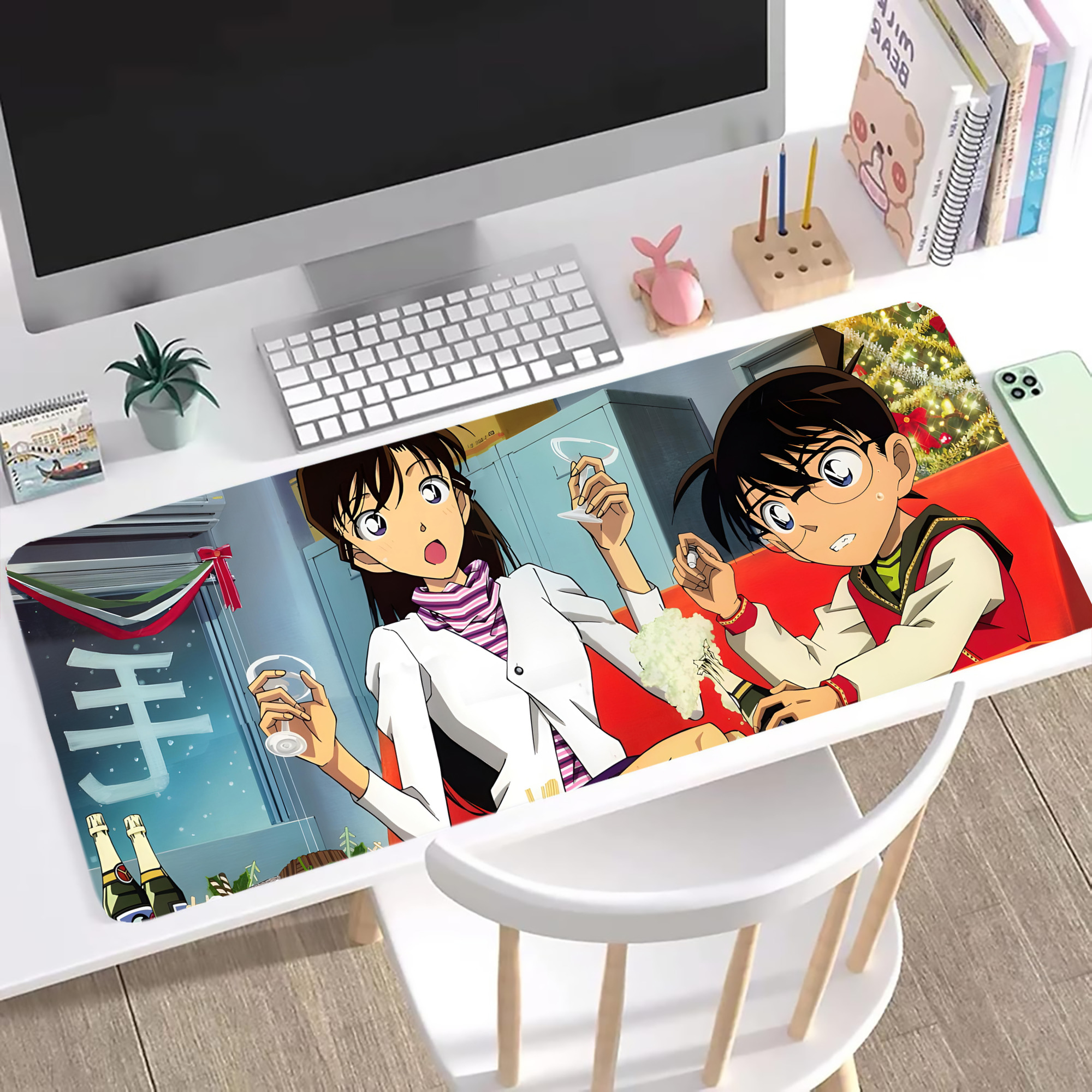 （画像用） 名探偵コナン Detective Conan ステッチ加工 大判デスクマット／滑り止めマウスパッド