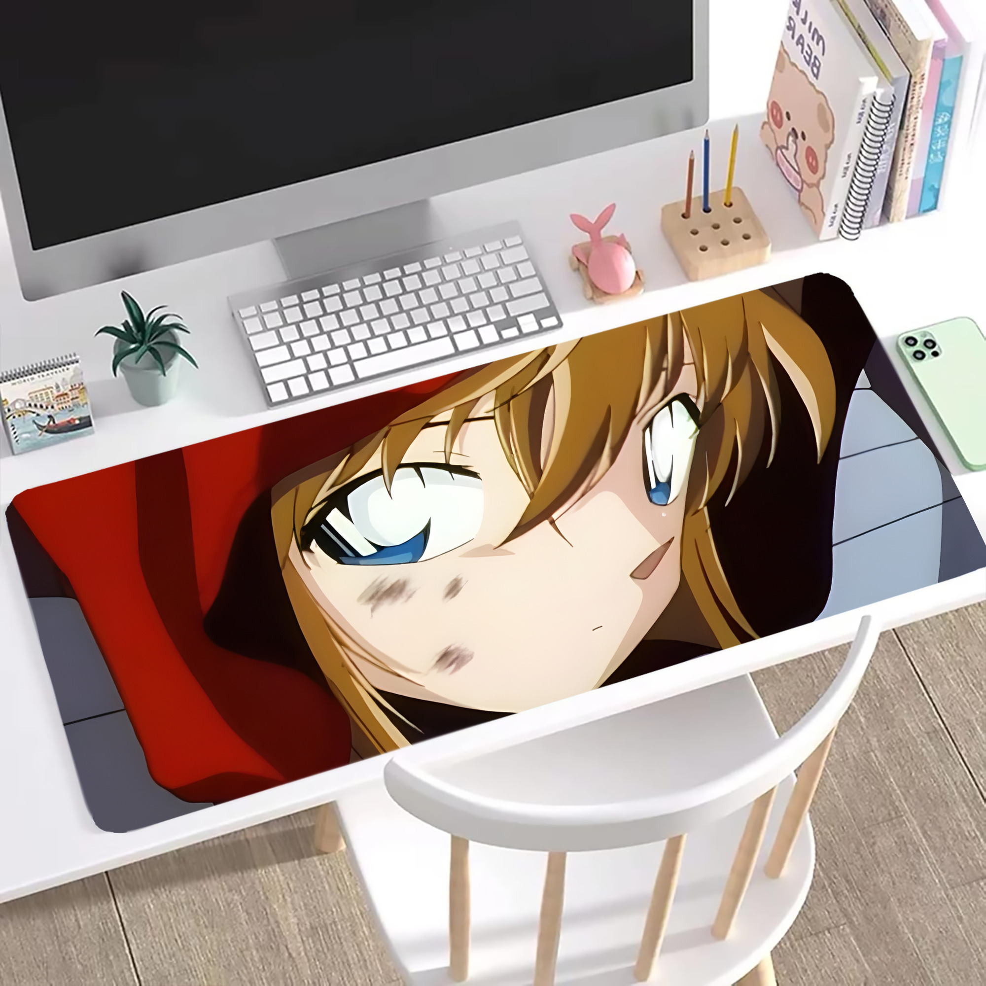 （画像用） 名探偵コナン Detective Conan ステッチ加工 大判デスクマット／滑り止めマウスパッド