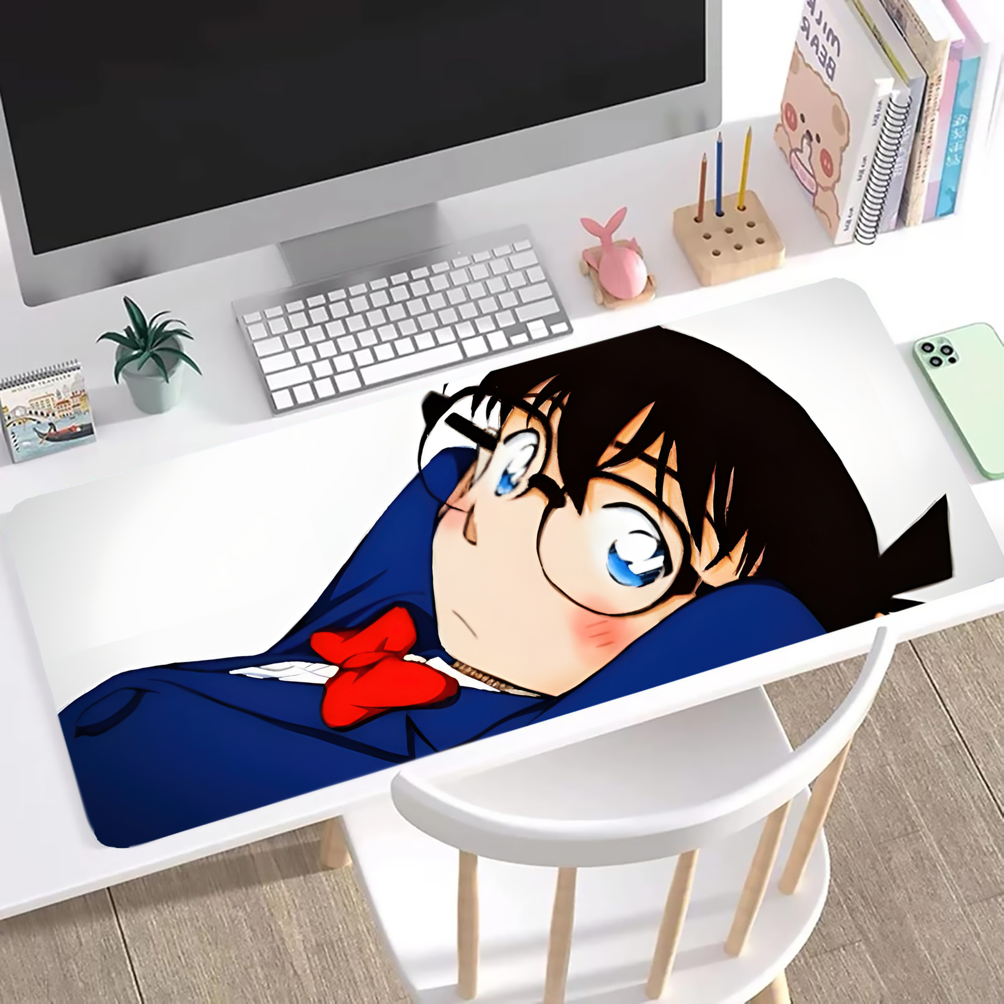 （画像用） 名探偵コナン Detective Conan ステッチ加工 大判デスクマット／滑り止めマウスパッド
