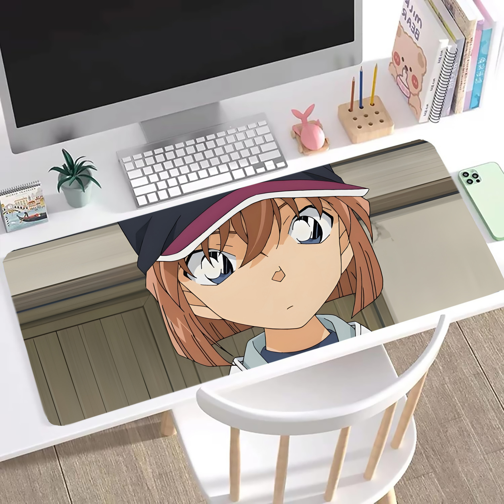 （画像用） 名探偵コナン Detective Conan ステッチ加工 大判デスクマット／滑り止めマウスパッド