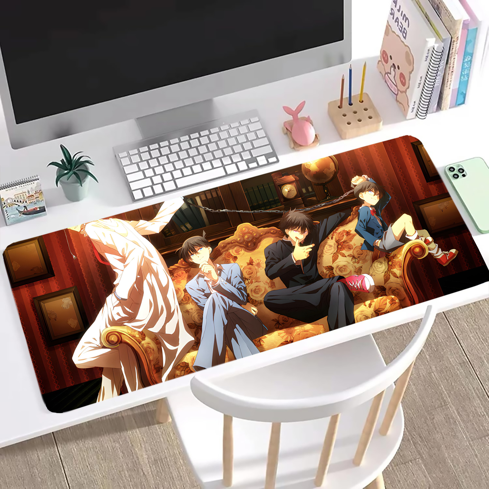 （画像用） 名探偵コナン Detective Conan ステッチ加工 大判デスクマット／滑り止めマウスパッド