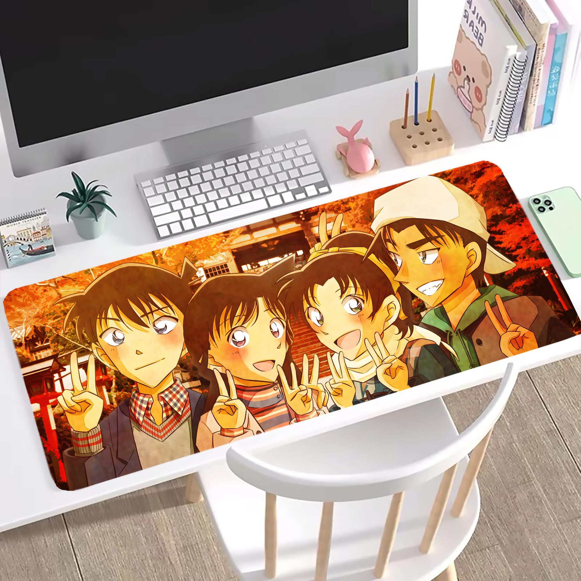 （画像用） 名探偵コナン Detective Conan ステッチ加工 大判デスクマット／滑り止めマウスパッド