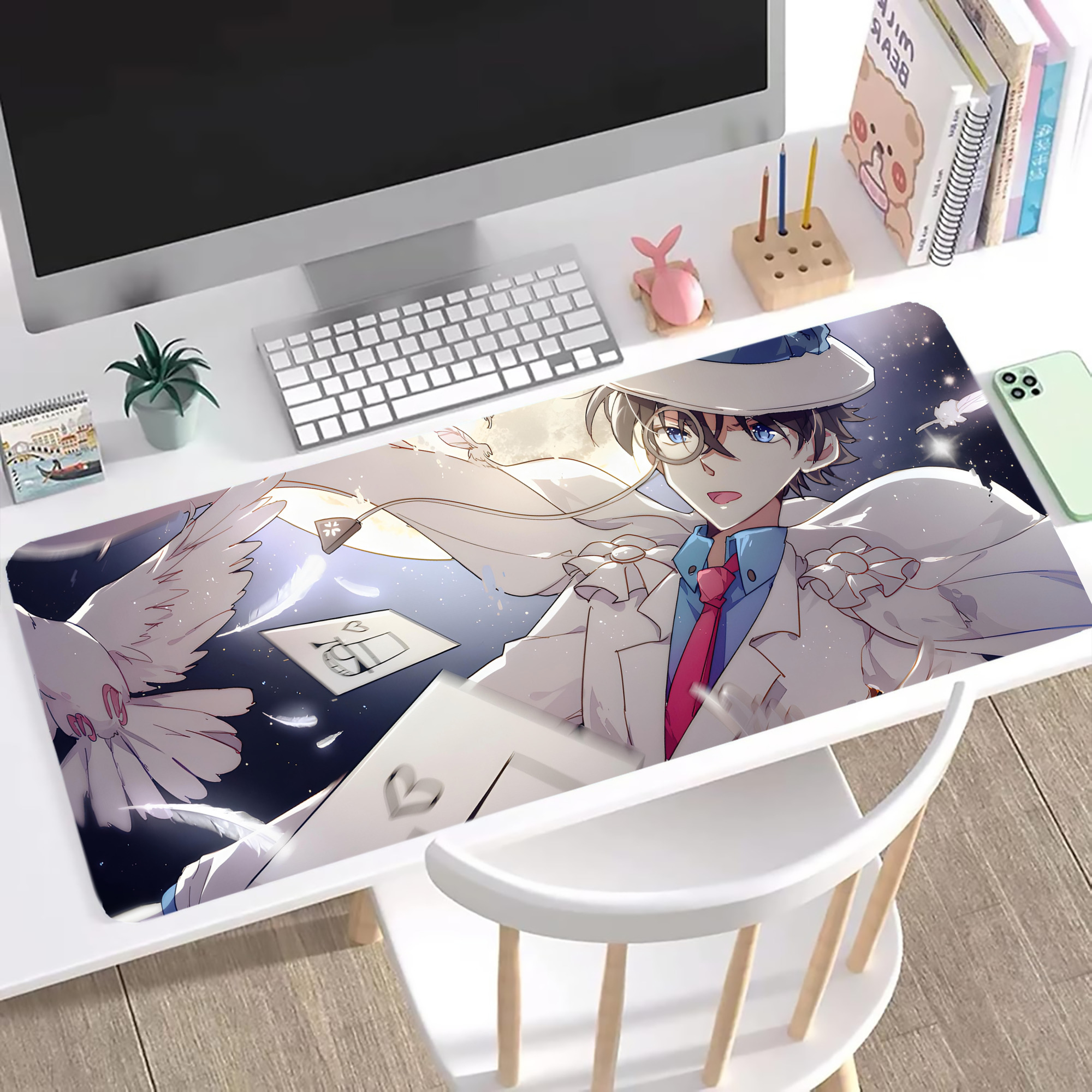 （画像用） 名探偵コナン Detective Conan ステッチ加工 大判デスクマット／滑り止めマウスパッド