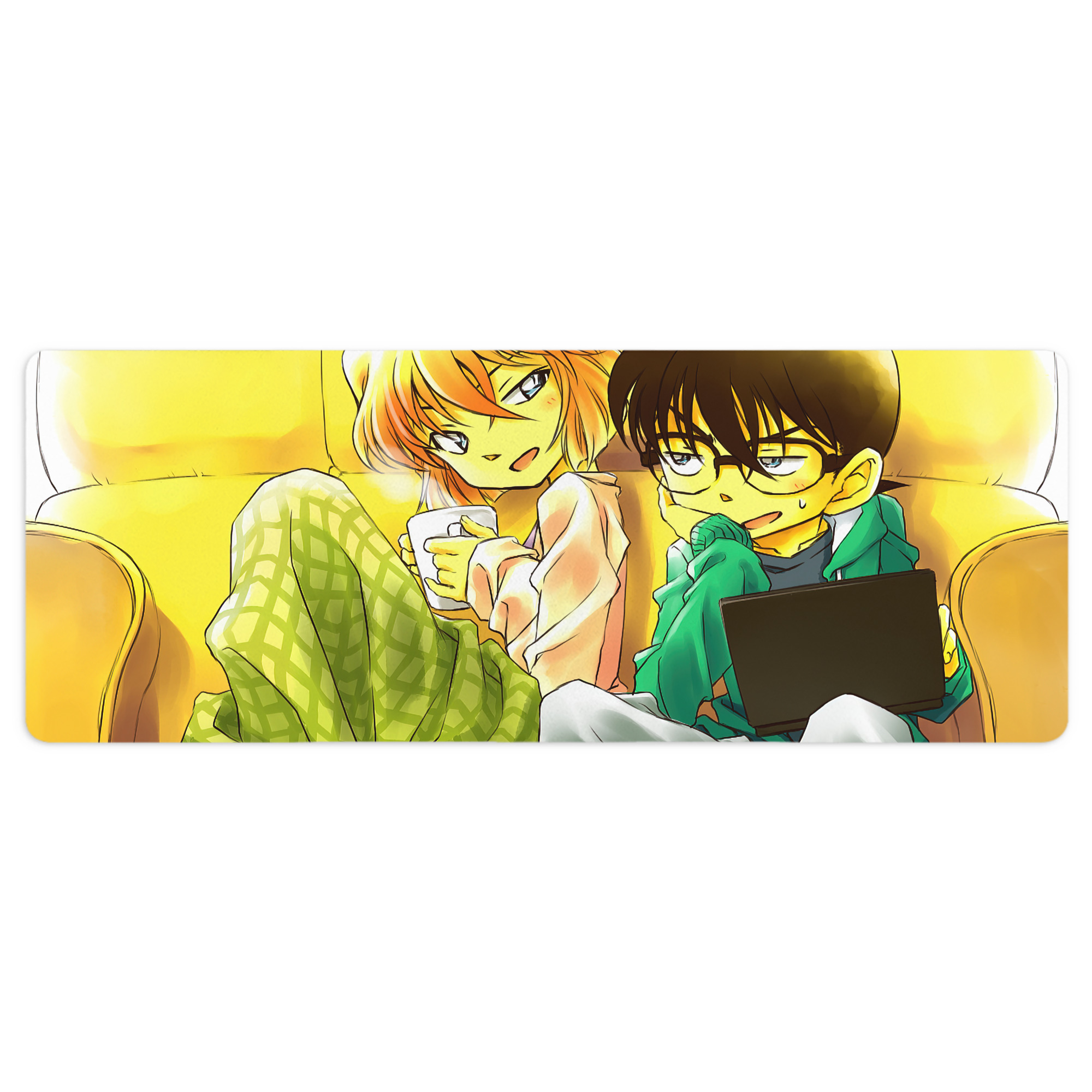 （画像用） 名探偵コナン Detective Conan ステッチ加工 大判デスクマット／滑り止めマウスパッド