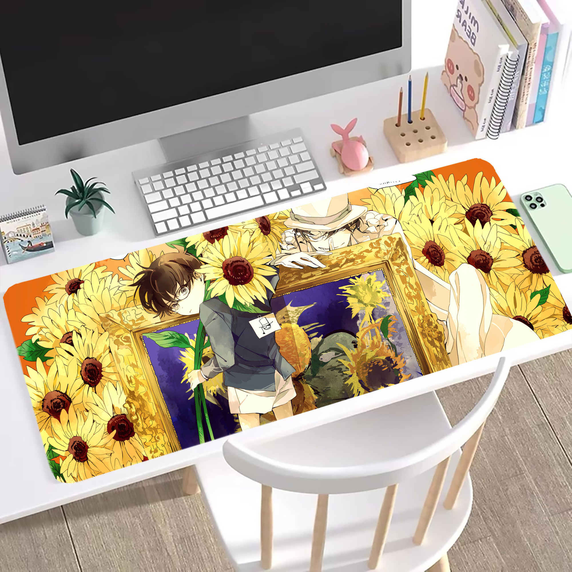 （画像用） 名探偵コナン Detective Conan ステッチ加工 大判デスクマット／滑り止めマウスパッド