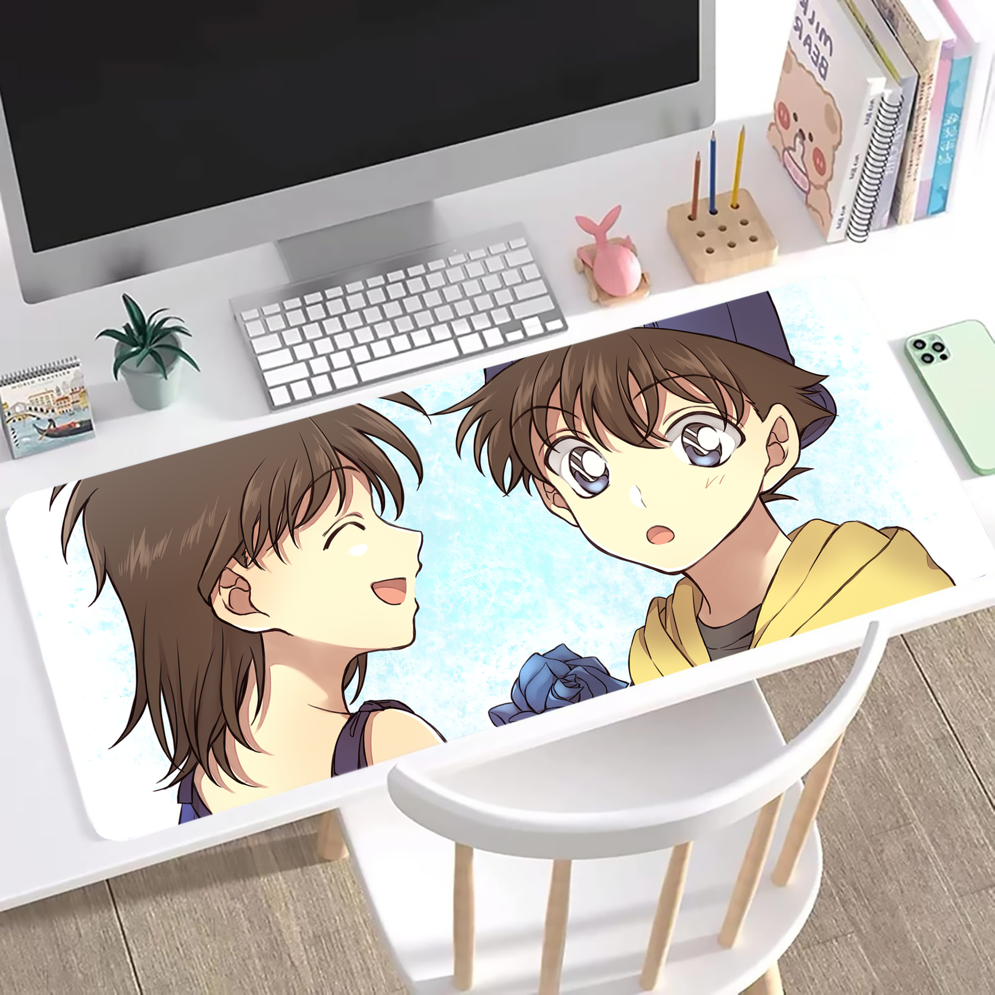（画像用） 名探偵コナン Detective Conan ステッチ加工 大判デスクマット／滑り止めマウスパッド