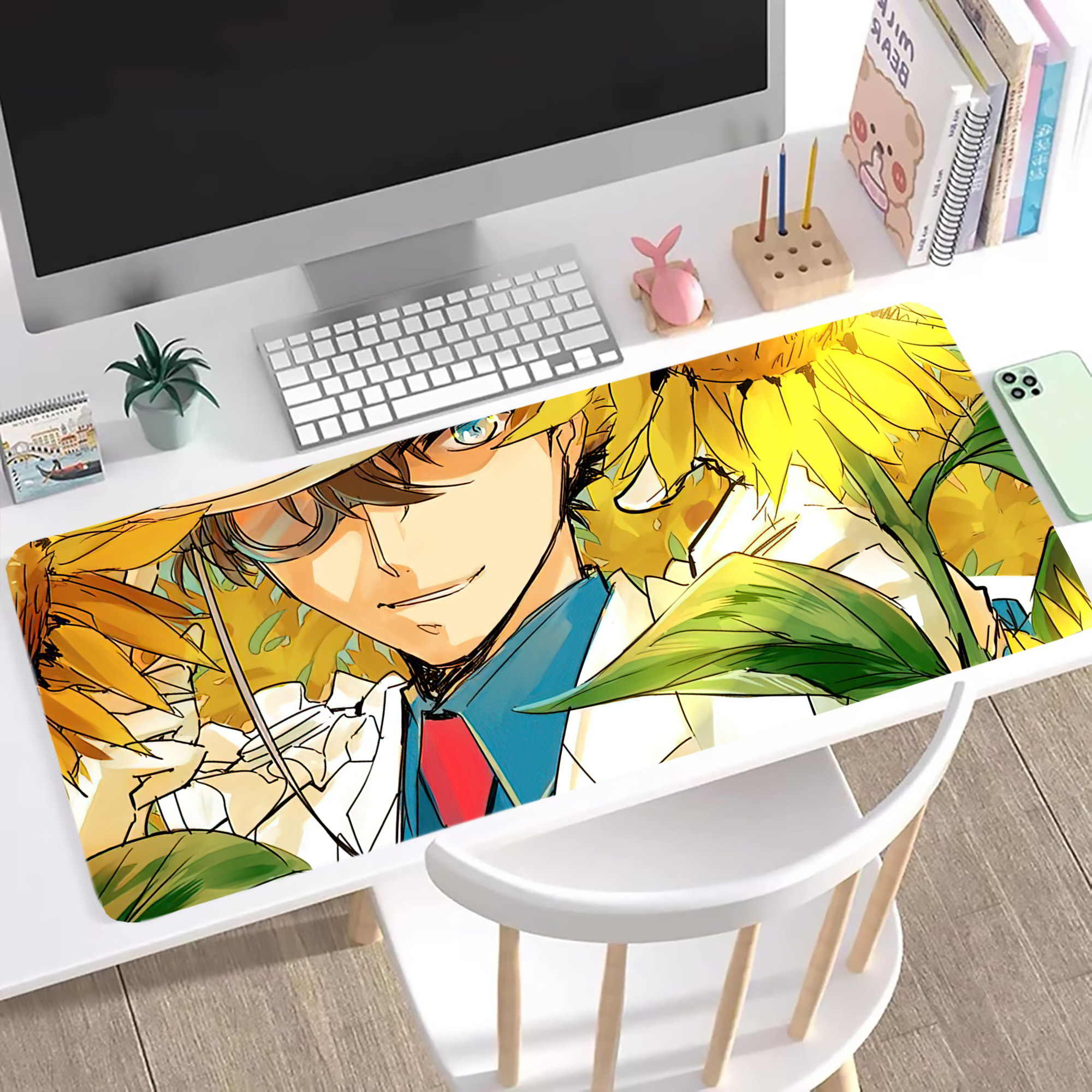 （画像用） 名探偵コナン Detective Conan ステッチ加工 大判デスクマット／滑り止めマウスパッド