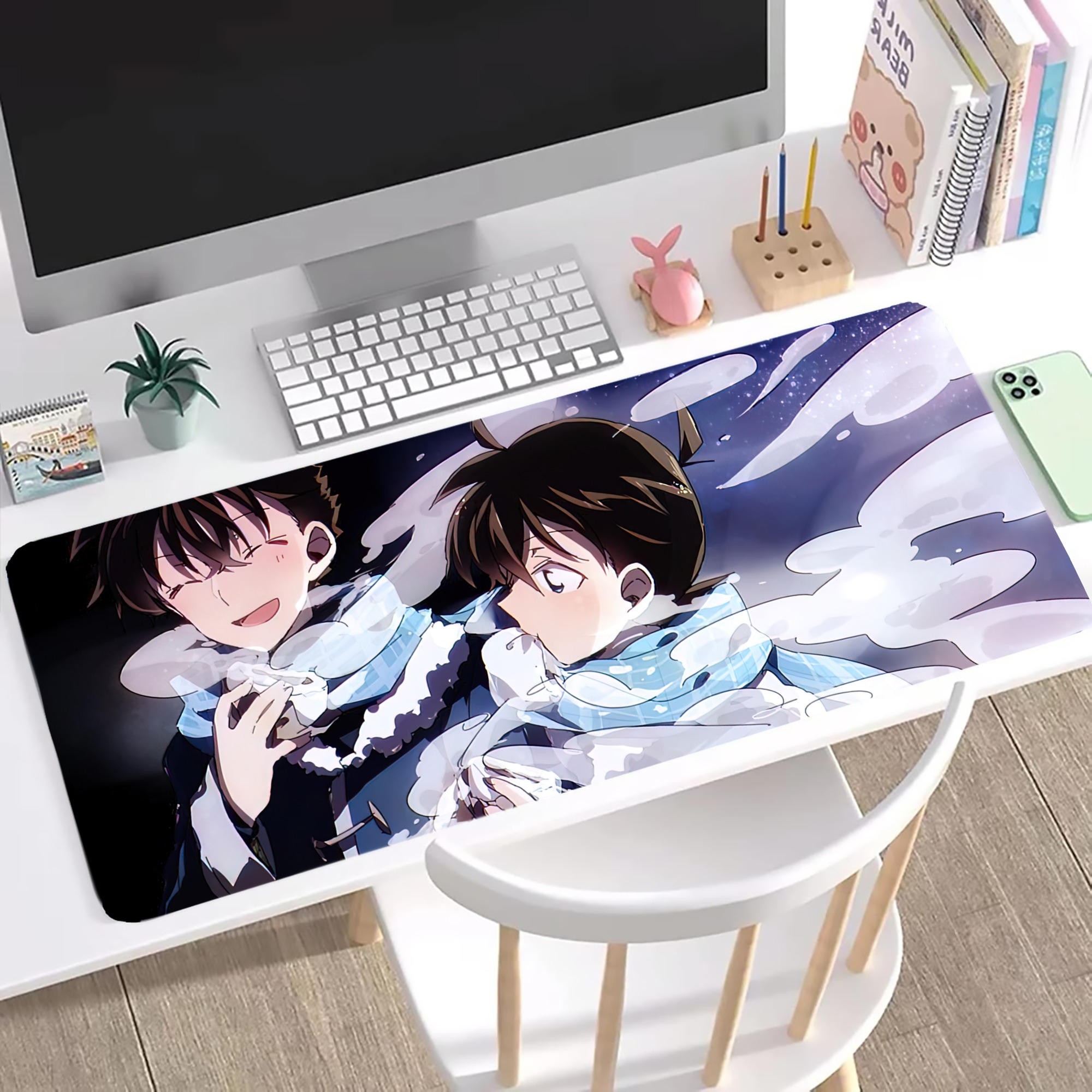 （画像用） 名探偵コナン Detective Conan ステッチ加工 大判デスクマット／滑り止めマウスパッド