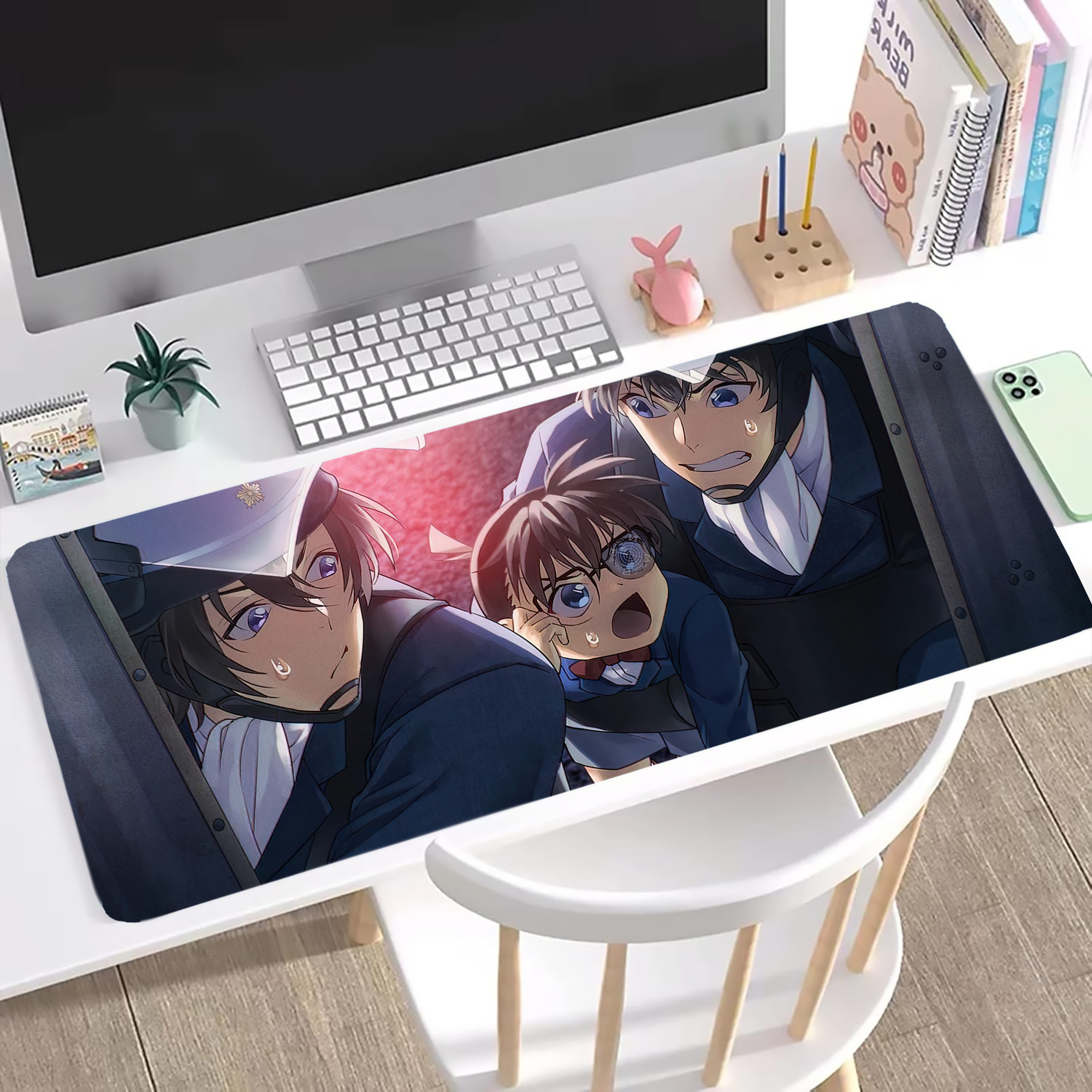 （画像用） 名探偵コナン Detective Conan ステッチ加工 大判デスクマット／滑り止めマウスパッド