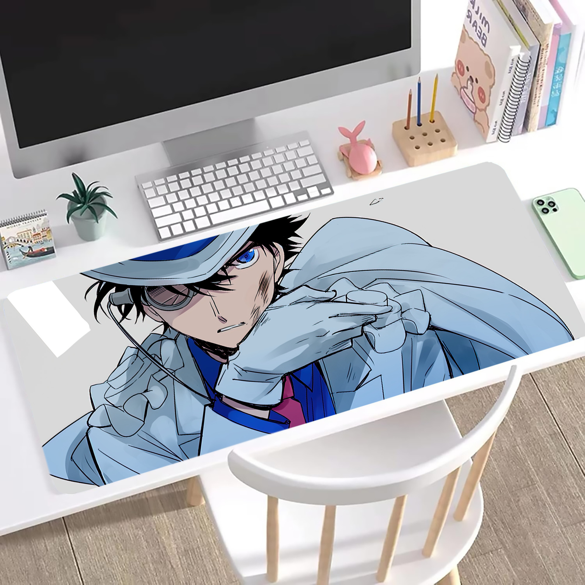 （画像用） 名探偵コナン Detective Conan ステッチ加工 大判デスクマット／滑り止めマウスパッド