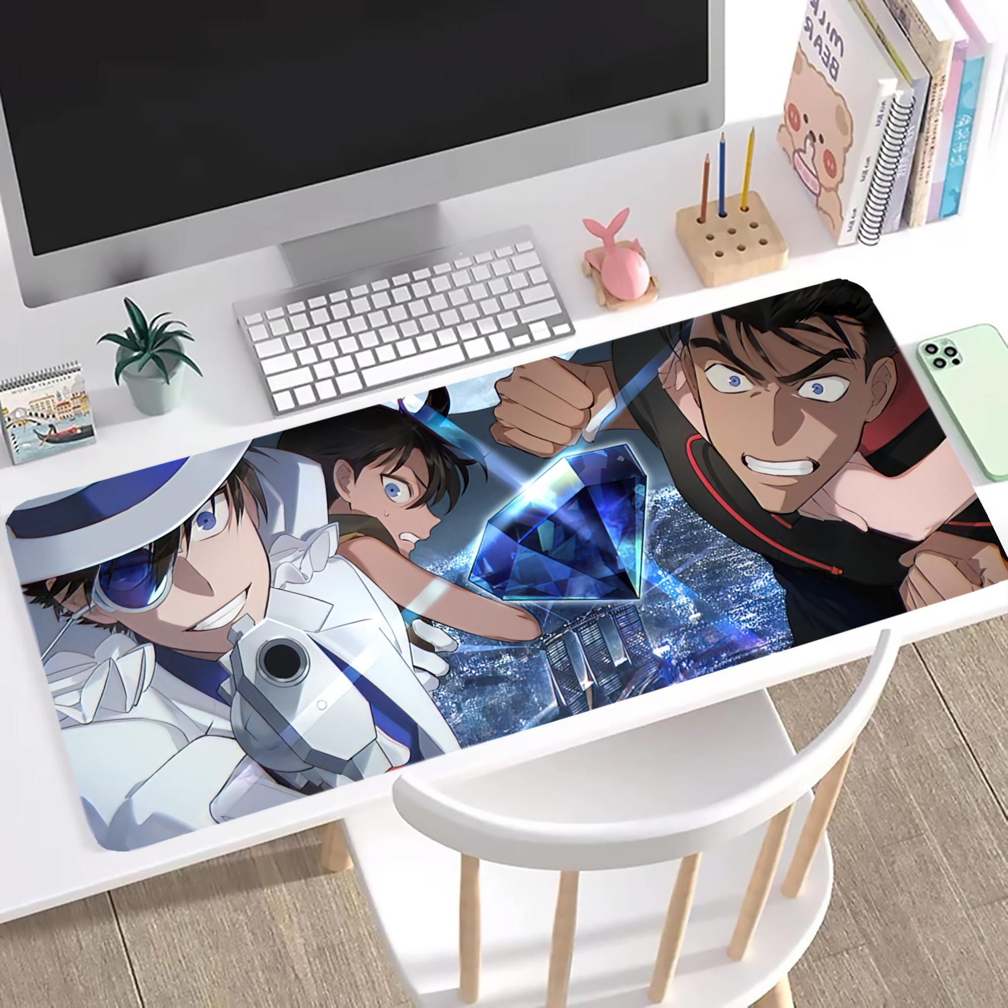 （画像用） 名探偵コナン Detective Conan ステッチ加工 大判デスクマット／滑り止めマウスパッド