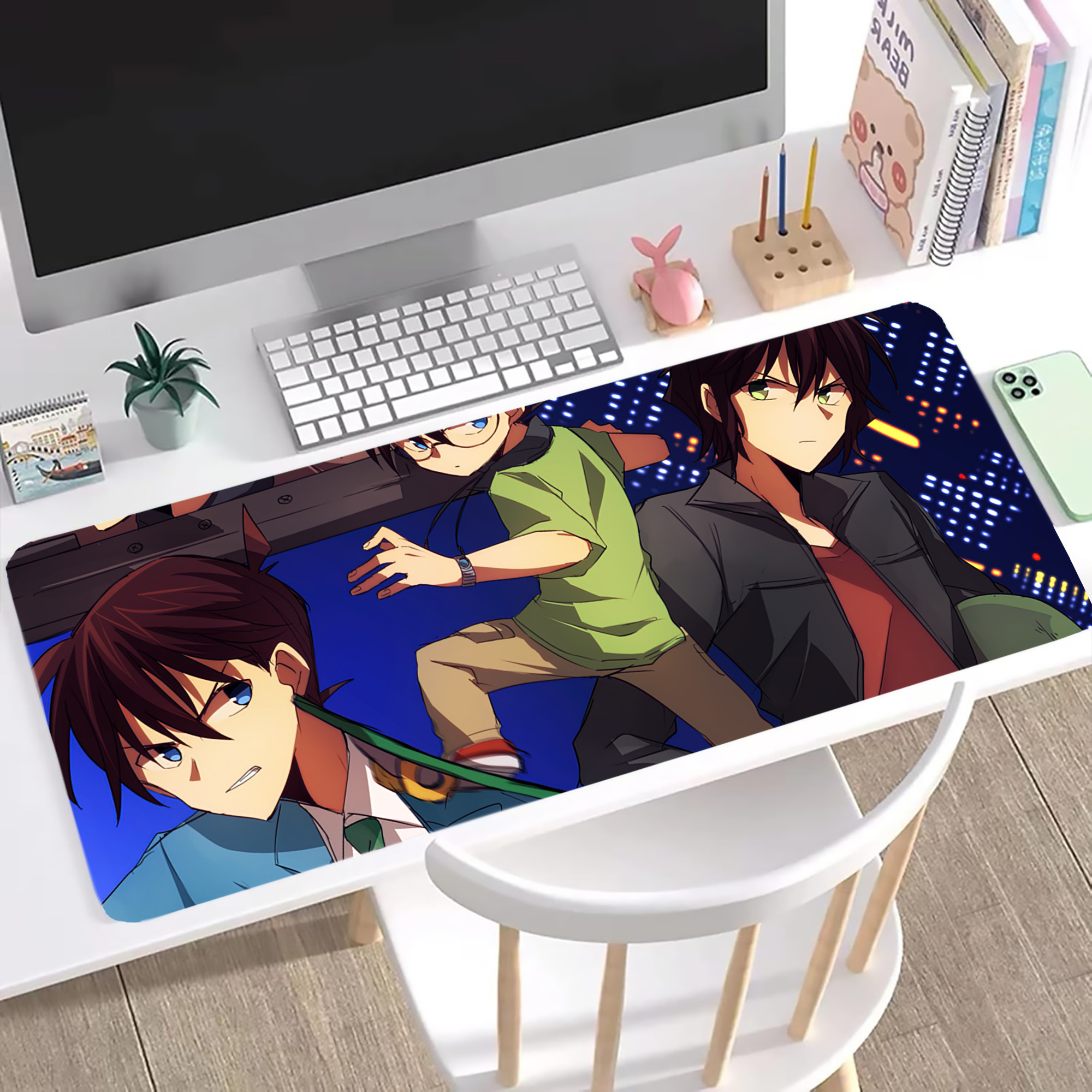 （画像用） 名探偵コナン Detective Conan ステッチ加工 大判デスクマット／滑り止めマウスパッド