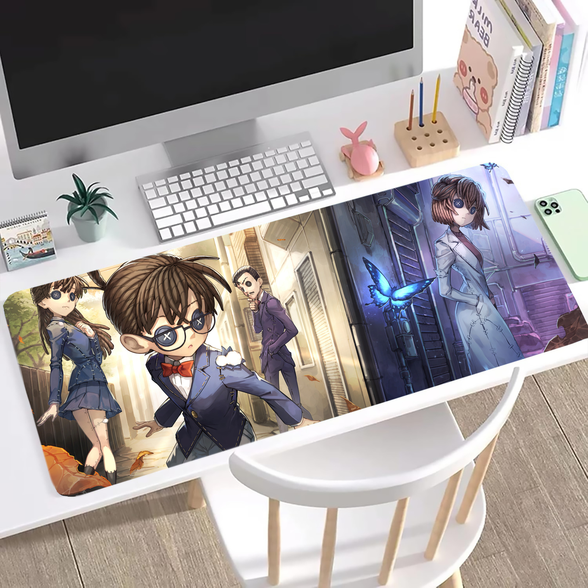 （画像用） 名探偵コナン Detective Conan ステッチ加工 大判デスクマット／滑り止めマウスパッド