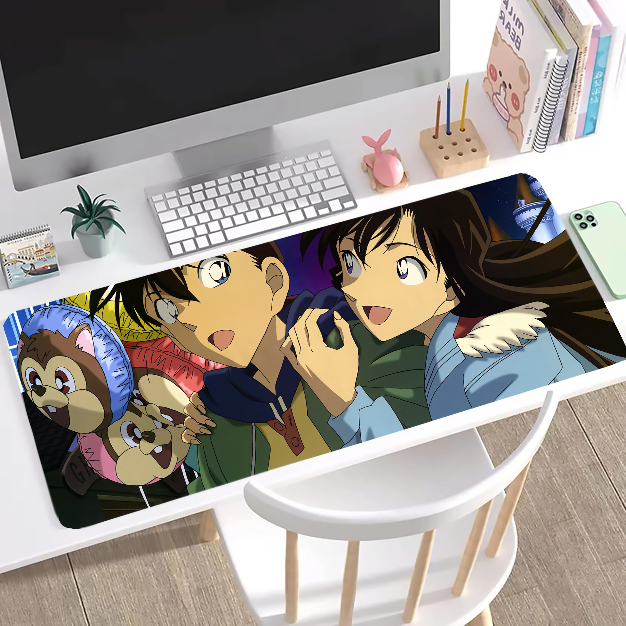（画像用） 名探偵コナン Detective Conan ステッチ加工 大判デスクマット／滑り止めマウスパッド