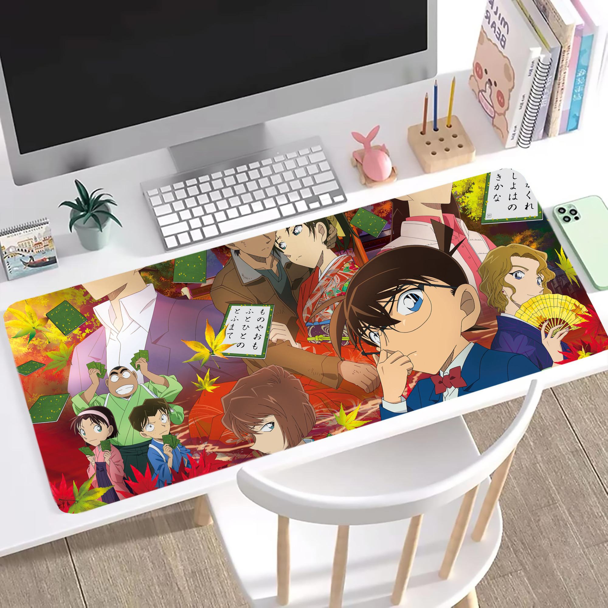 （画像用） 名探偵コナン Detective Conan ステッチ加工 大判デスクマット／滑り止めマウスパッド