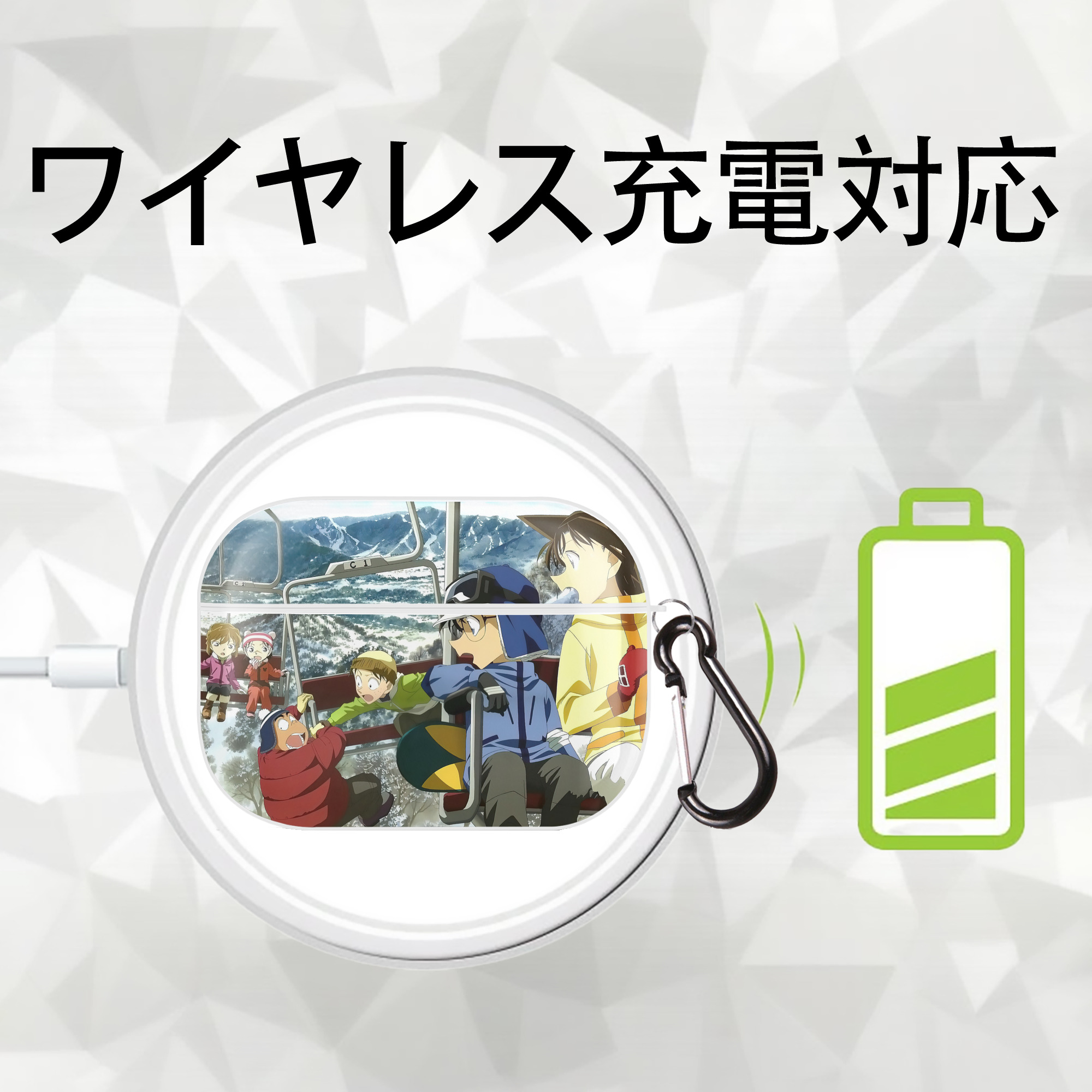 名探偵コナン Detective Conan 【AirPods Pro用】ハードシェル保護ケース 耐衝撃・防指紋・カラビナ付き商品仕様