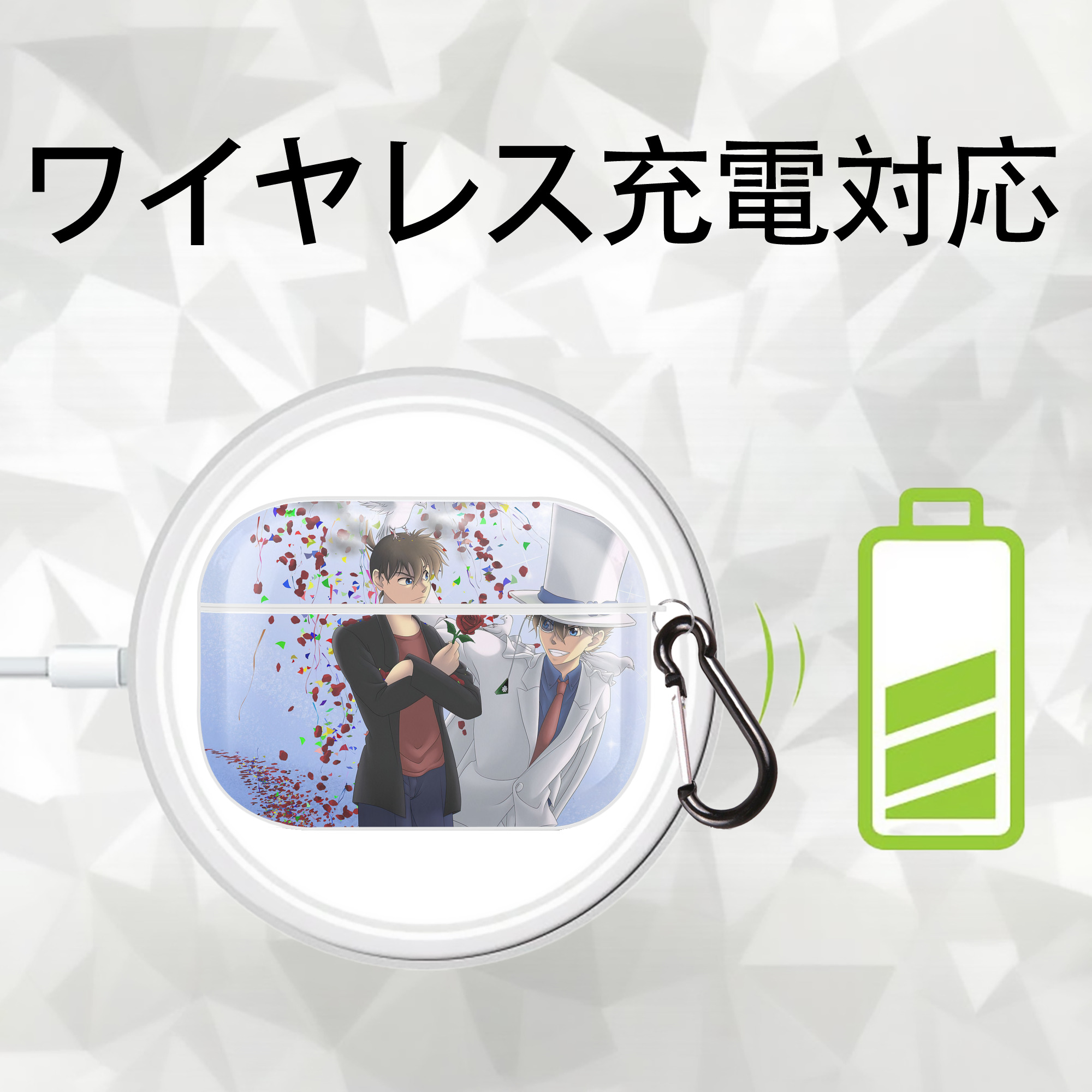 名探偵コナン Detective Conan 【AirPods Pro用】ハードシェル保護ケース 耐衝撃・防指紋・カラビナ付き商品仕様