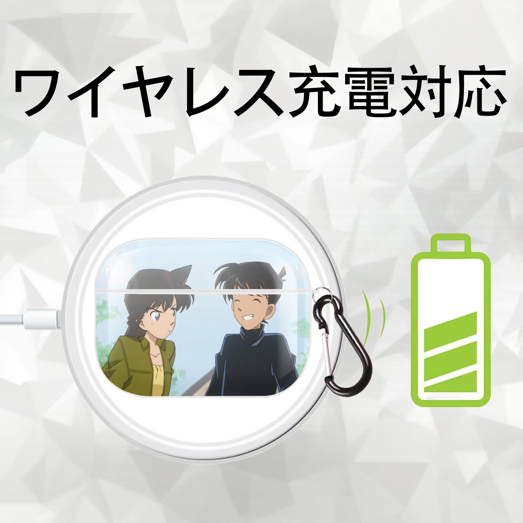 名探偵コナン Detective Conan 【AirPods Pro用】ハードシェル保護ケース 耐衝撃・防指紋・カラビナ付き商品仕様